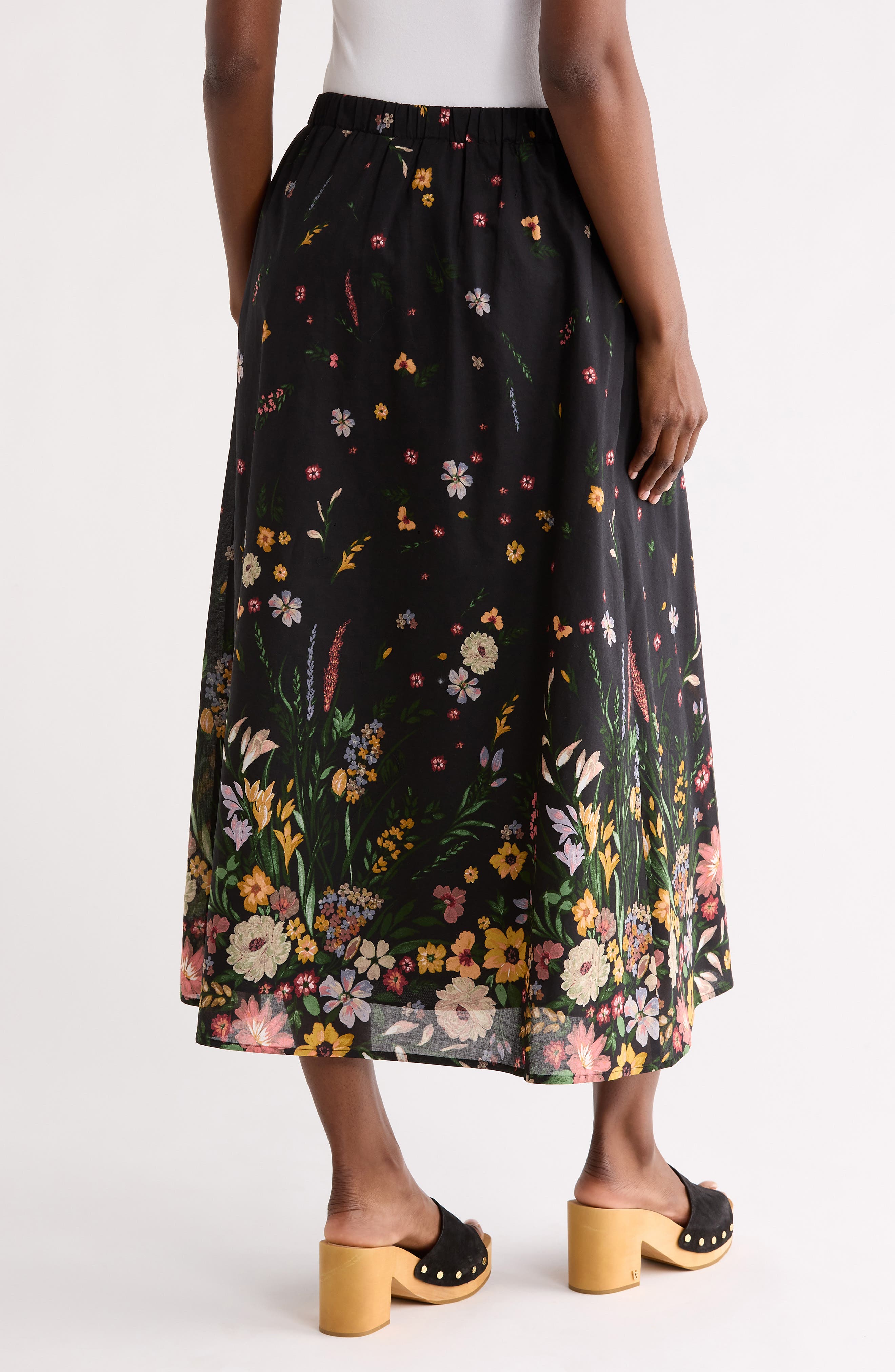 DR2 by Daniel Rainn Floral Border Maxi Skirt