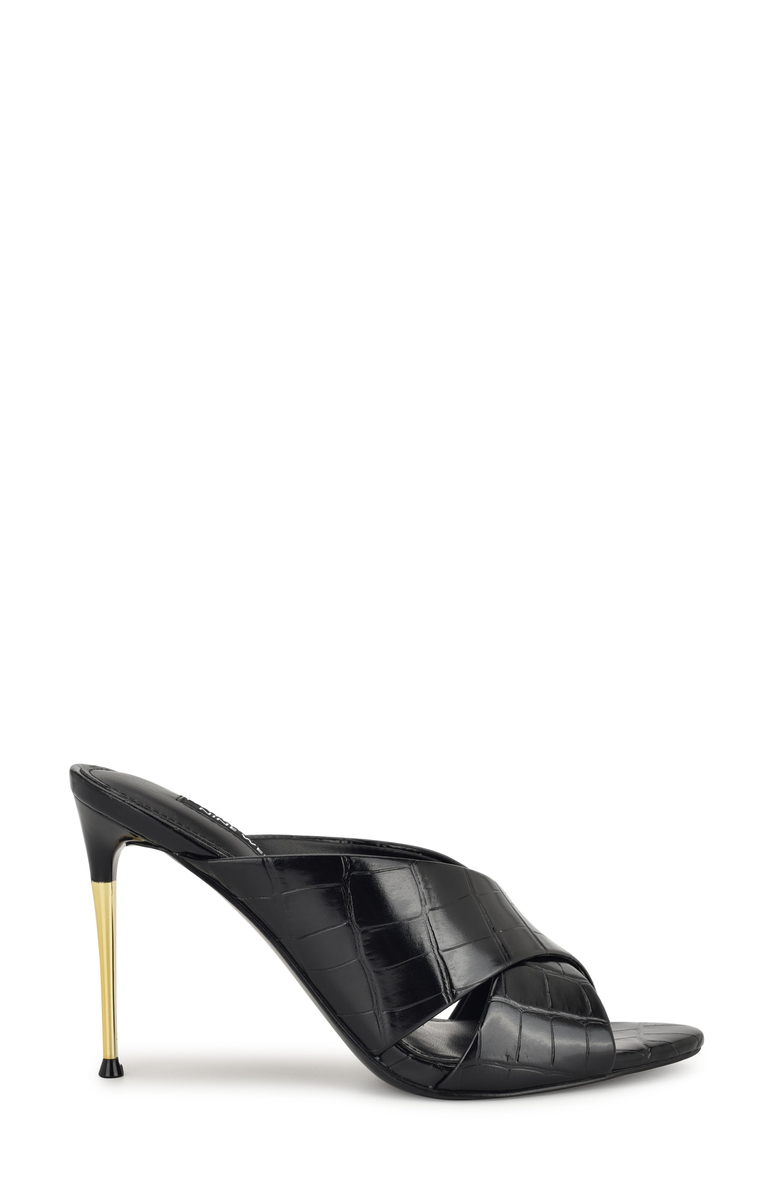Nine West Sancie Croc Embossed Stiletto Sandal