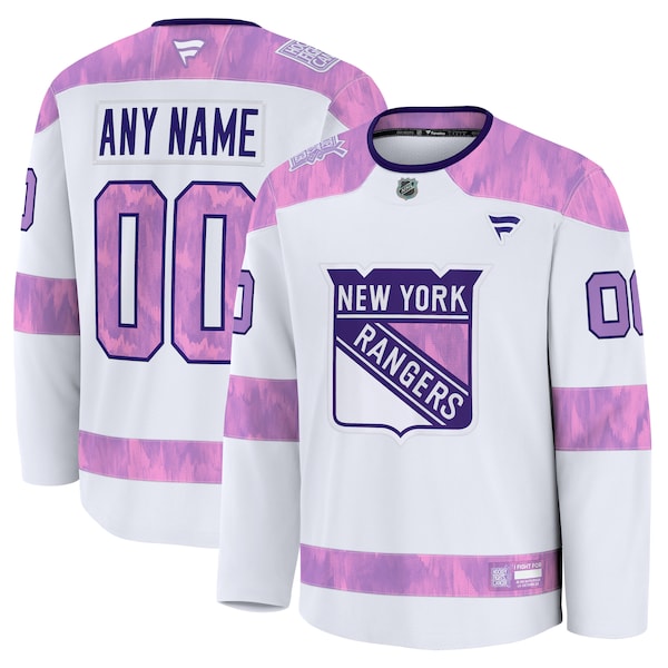 New York Rangers  2024 Hockey Fights Cancer Custom Practice Jersey - White