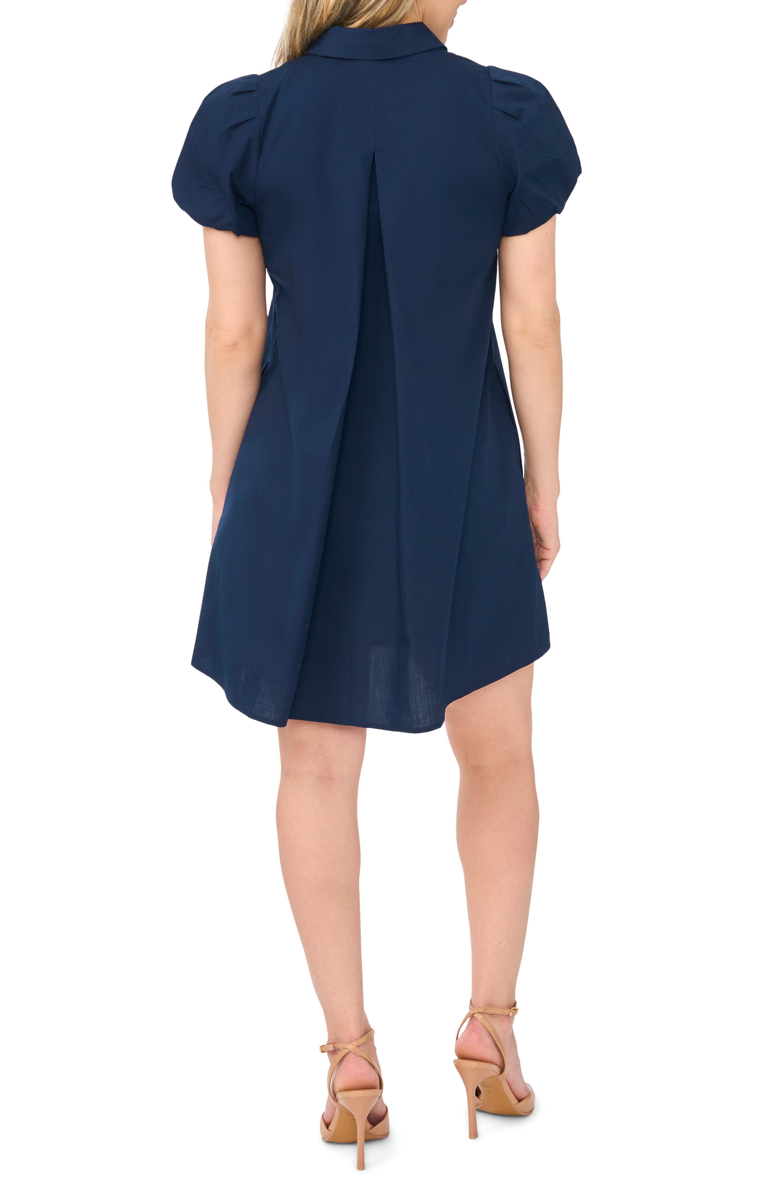 Halogen® Puff Sleeve A-Line Shirtdress