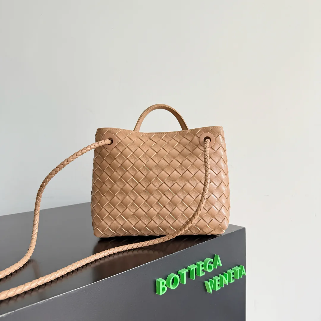 Bottega Veneta Brown Andiamo Intrecciato Woven Leather Top Handle Bag product photo from LabelPicks