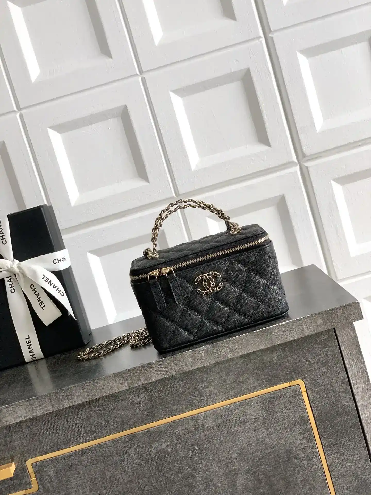 Chanel Black Quilted Leather Top Handle Bag product photo from LabelPicks