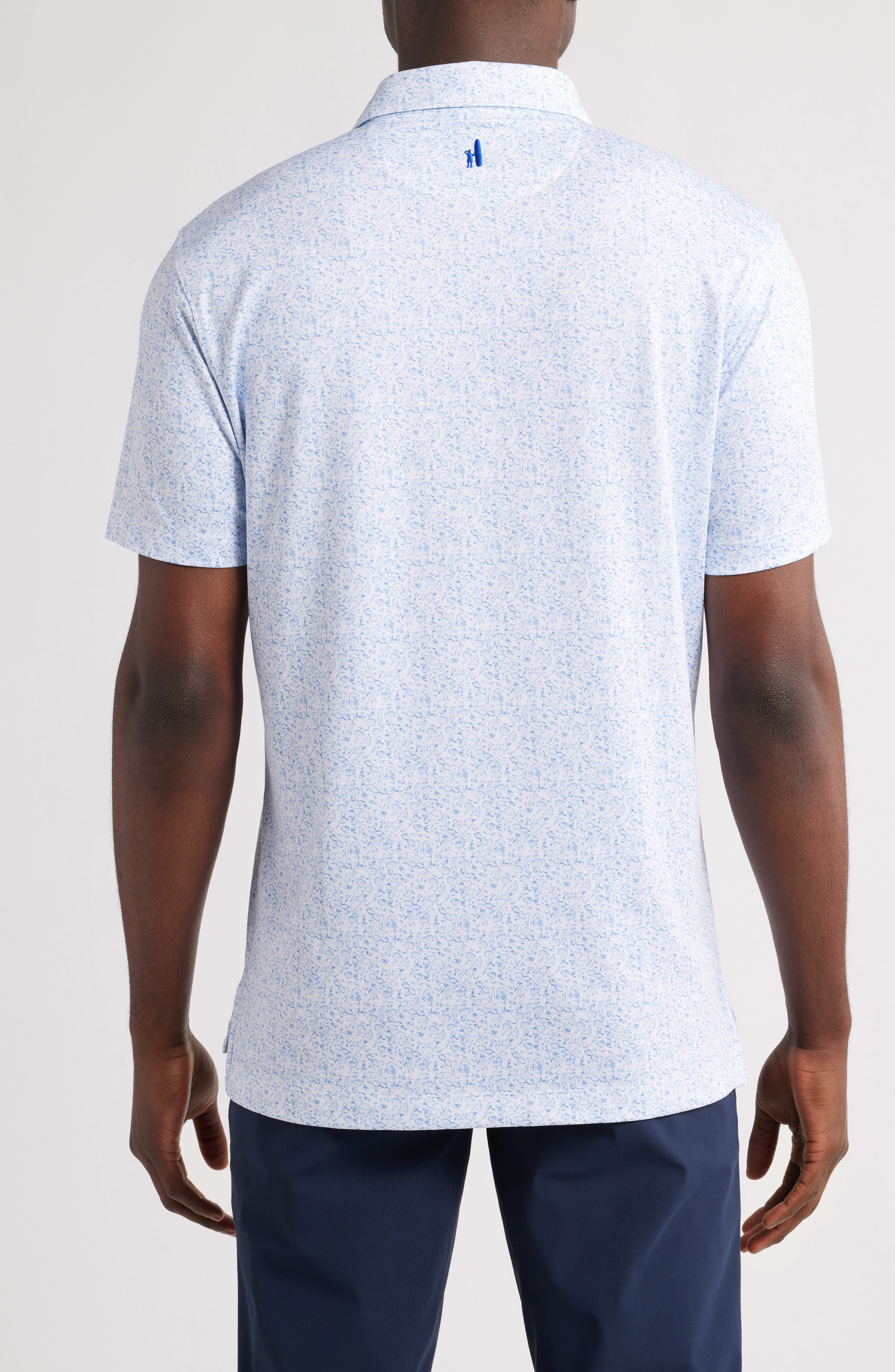 johnnie-O Boggings Mushroom Print PREP-FORMANCE Golf Polo
