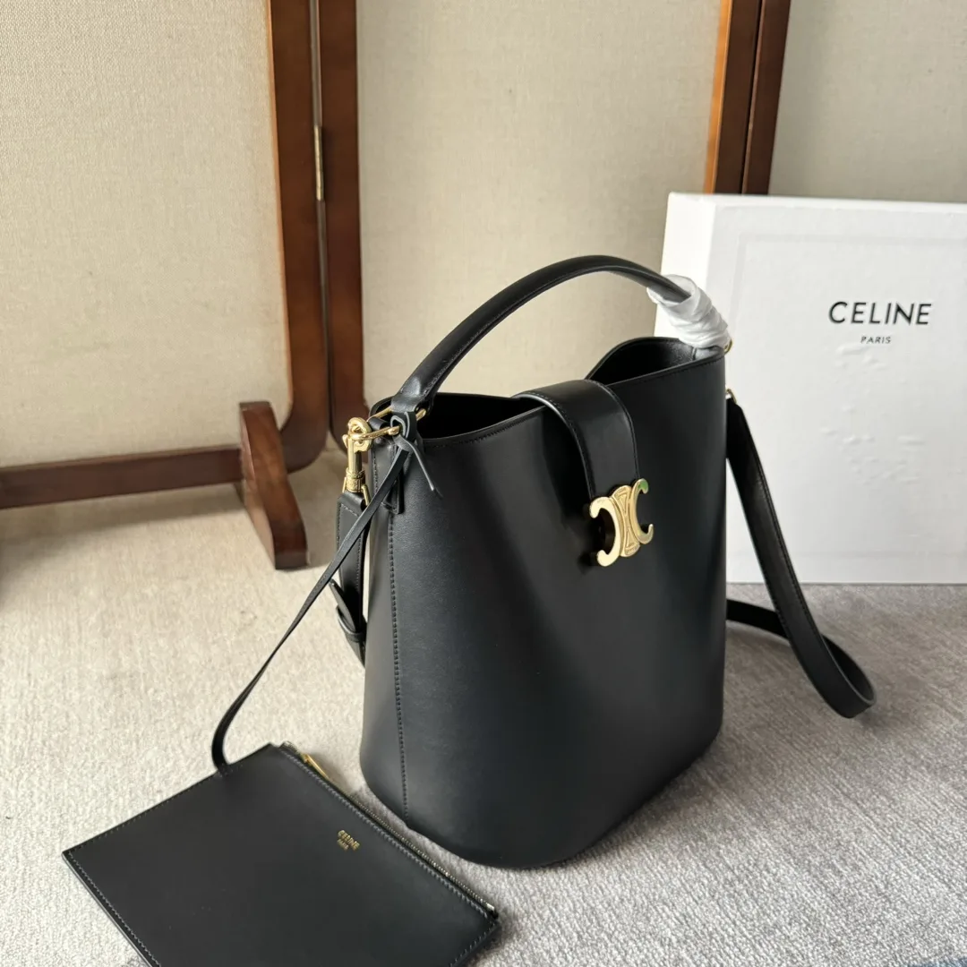 Celine Louise Black Calfskin Bucket Bag product photo from LabelPicks
