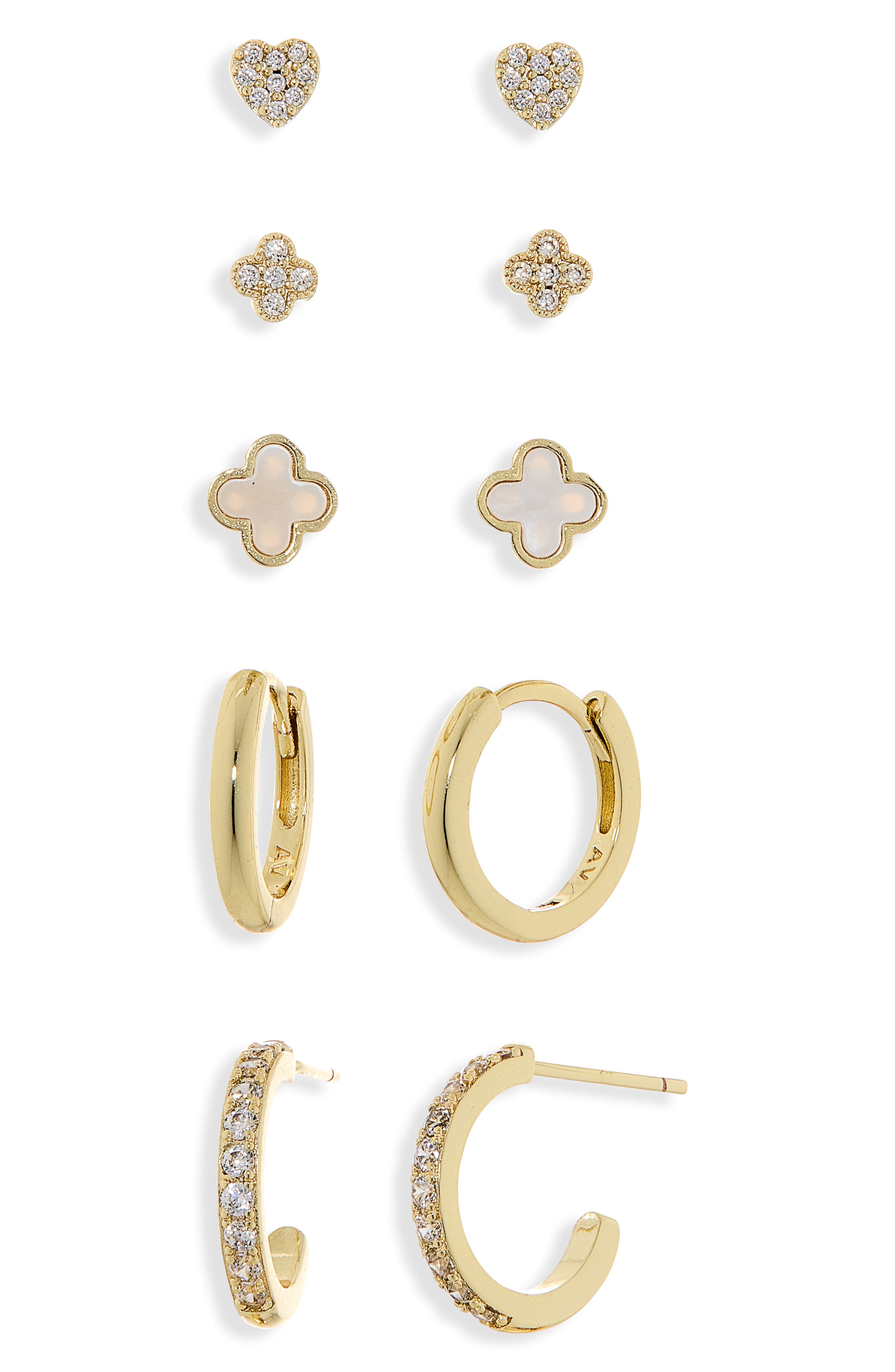 ARGENTO VIVO Clover Set of 5 Assorted Stud & Hoop Earrings