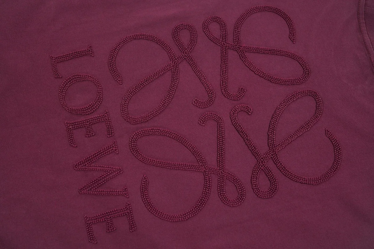 LOEWE Burgundy Pocket T-Shirt with Tonal Anagram product photo from LabelPicks