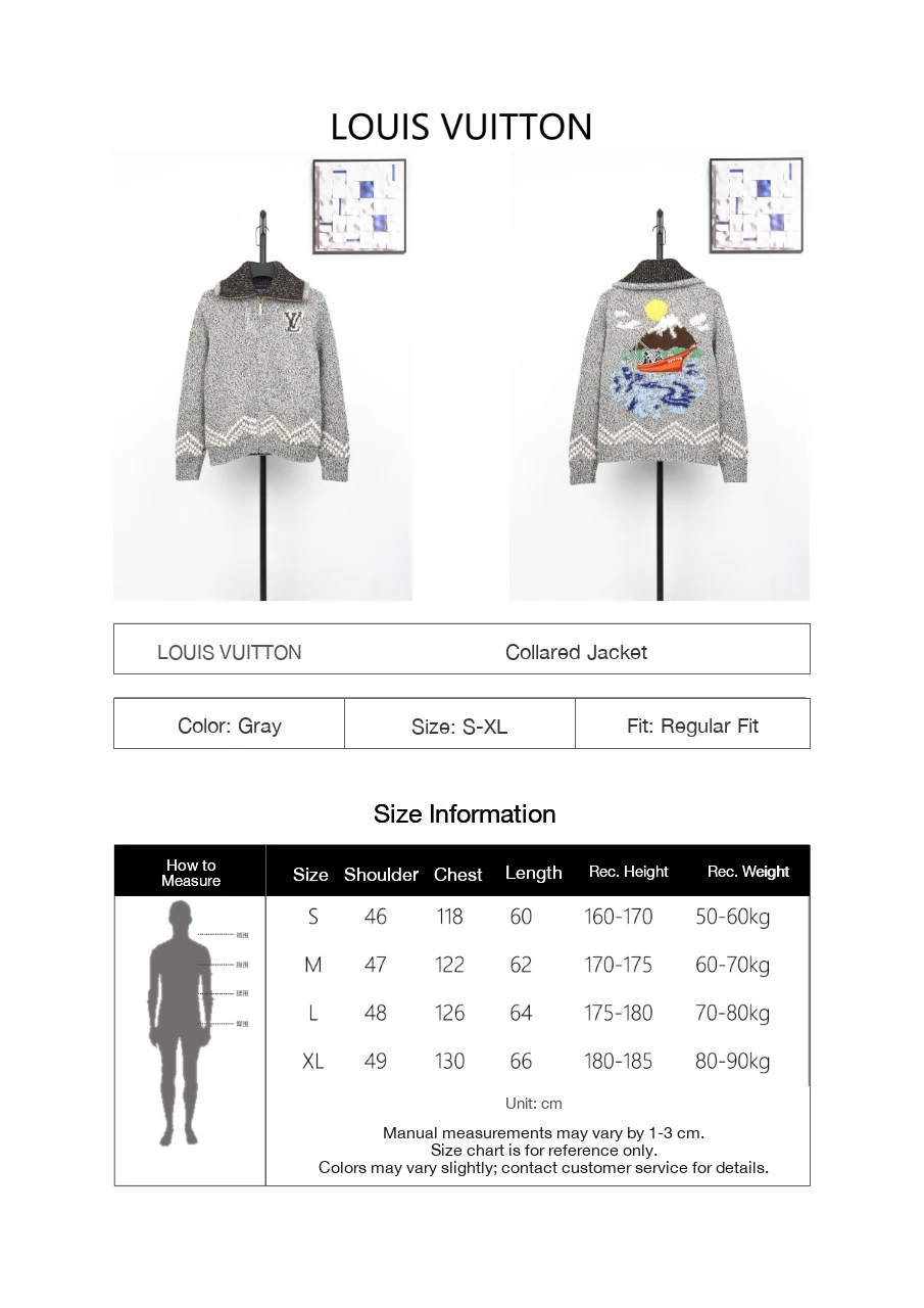 Louis Vuitton Grey Fishing Graphic Collared Sweater Jacket product photo from LabelPicks