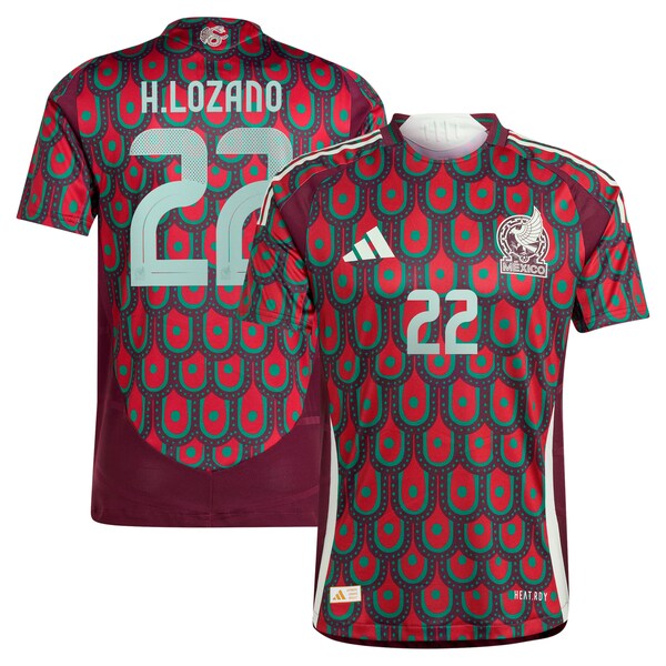 Hirving Lozano Mexico National Team adidas 2024 Home Authentic Player Jersey - Burgundy/Green