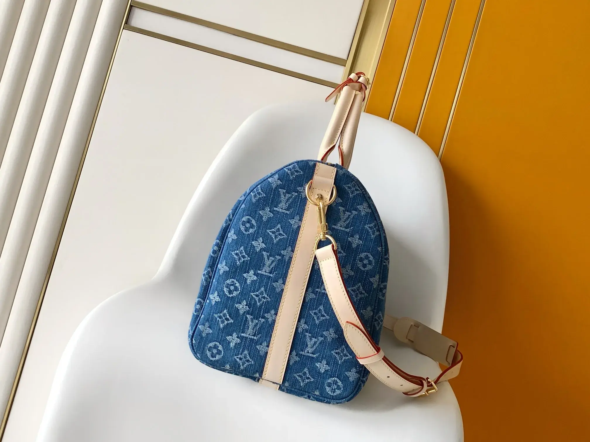 Louis Vuitton Keepall Blue Calfskin Tote Bag product photo from LabelPicks