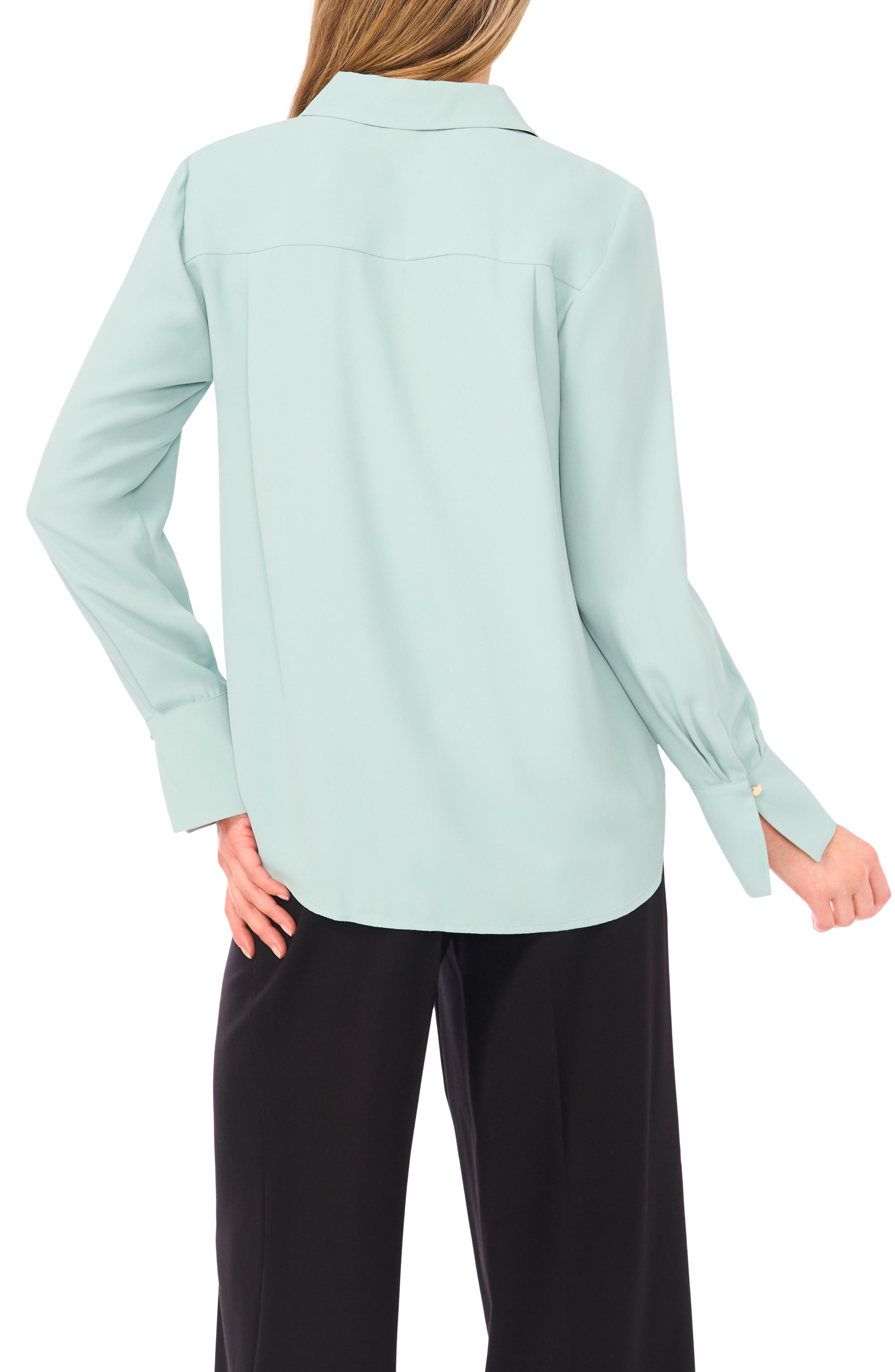Halogen® Split Cuff Button-Up Top