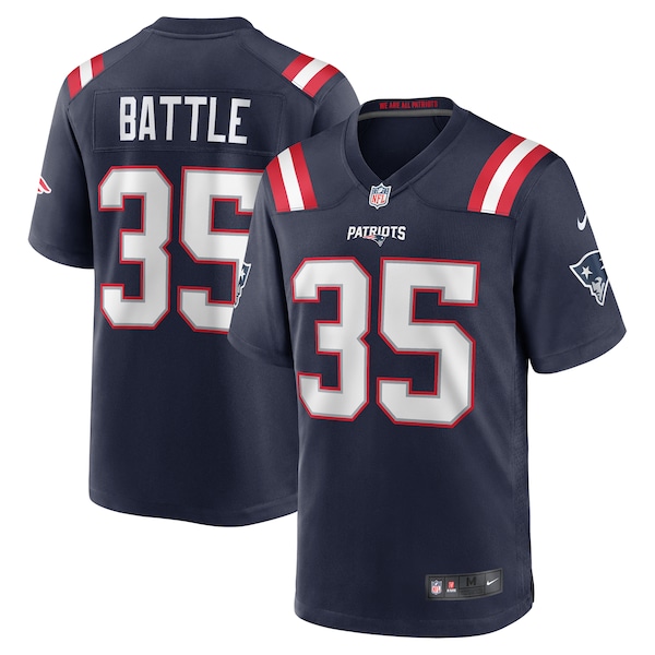 Miles Battle New England Patriots Nike  Game Jersey -  Navy