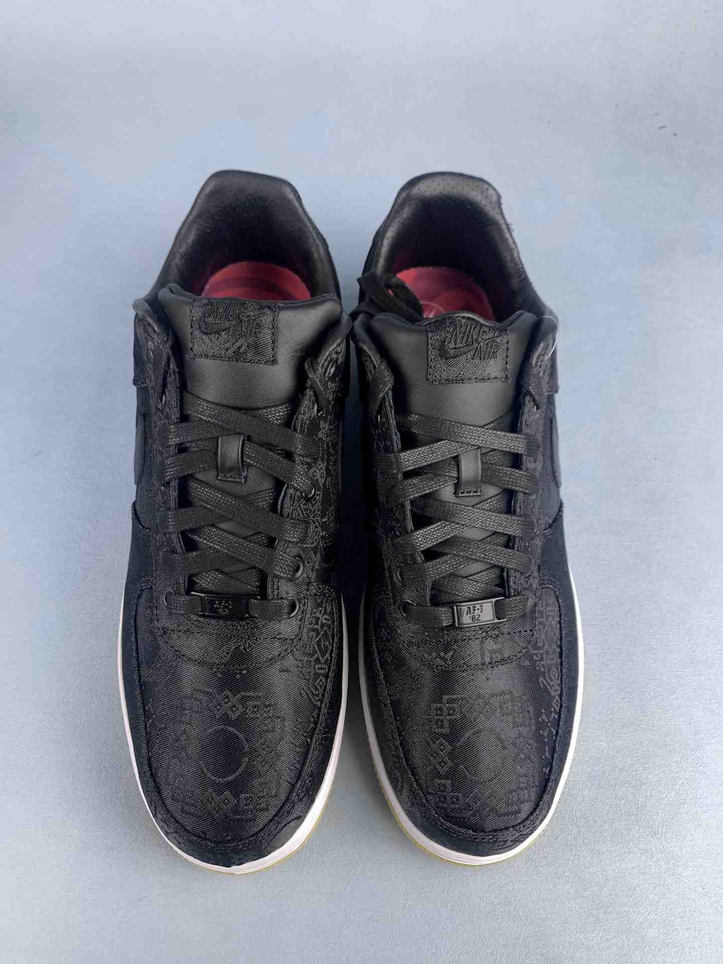 Nike x CLOT x fragment Air Force 1 'Black Silk' Shoes