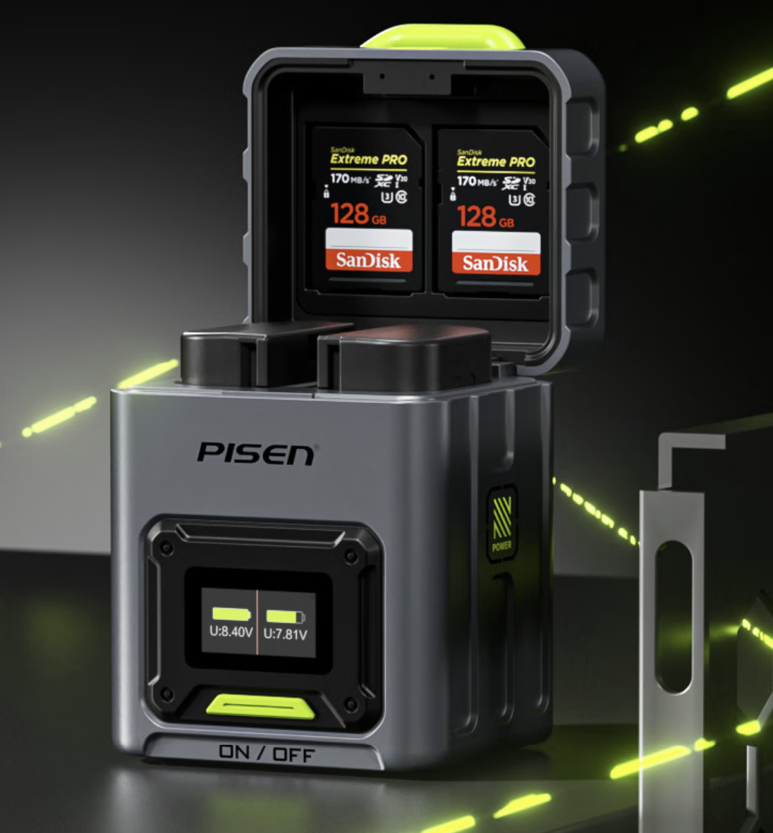 Pisen Sony A7M3 - A7M5  NP-FZ100 Battery Fast Charging Card Case Charging Dock - GreshamTech