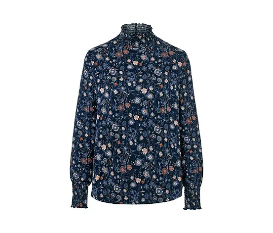 Florales Blusenshirt mit Stehkragen