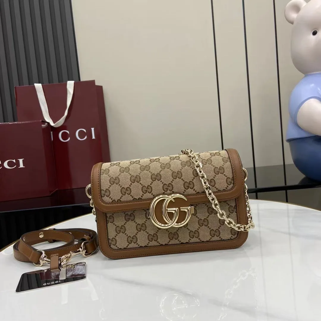 Gucci Brown Monogram Canvas Crossbody Bag product photo from LabelPicks