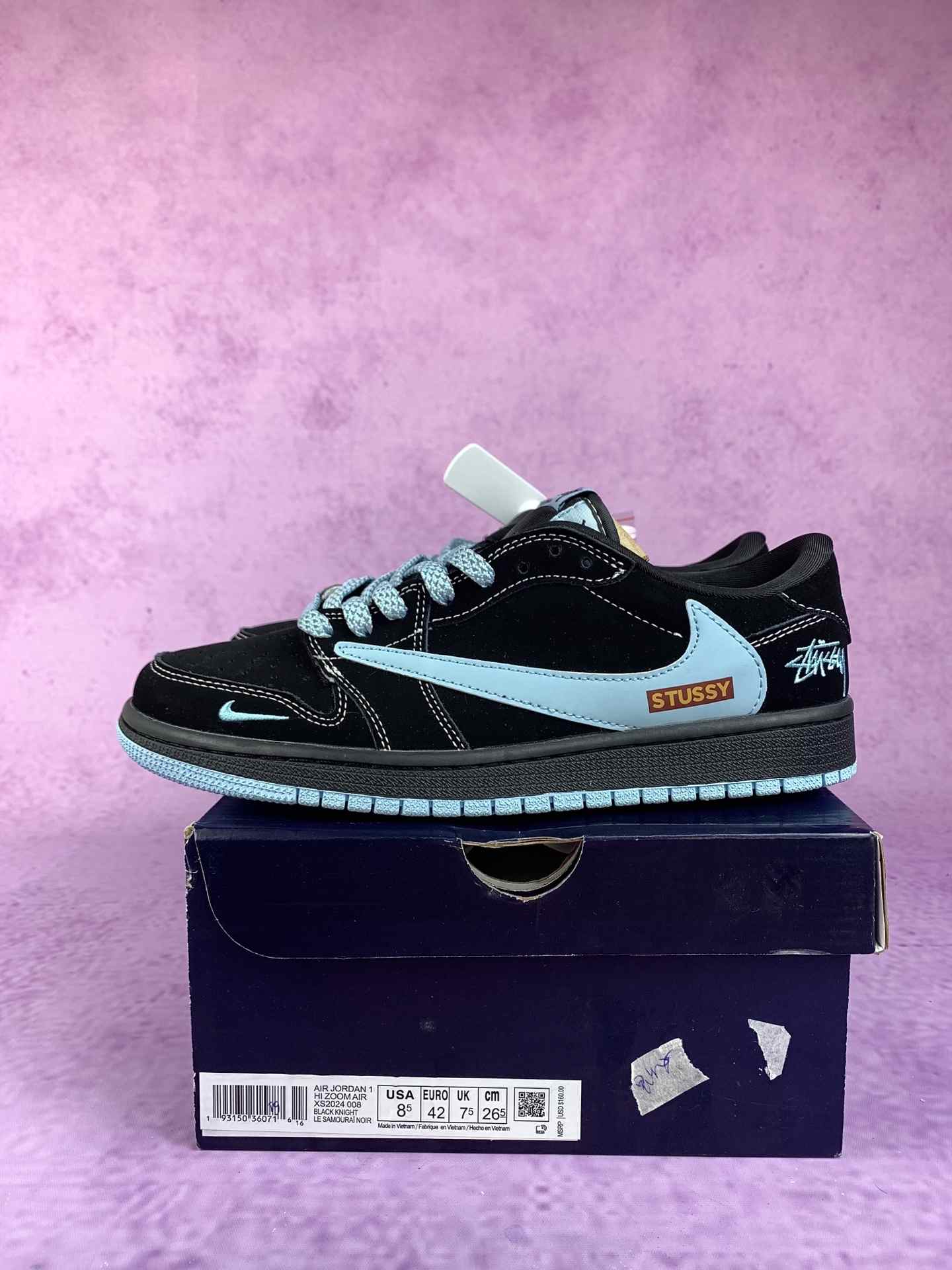 Travis Scott x Stussy x Air Jordan 1 Low Custom Shoes
