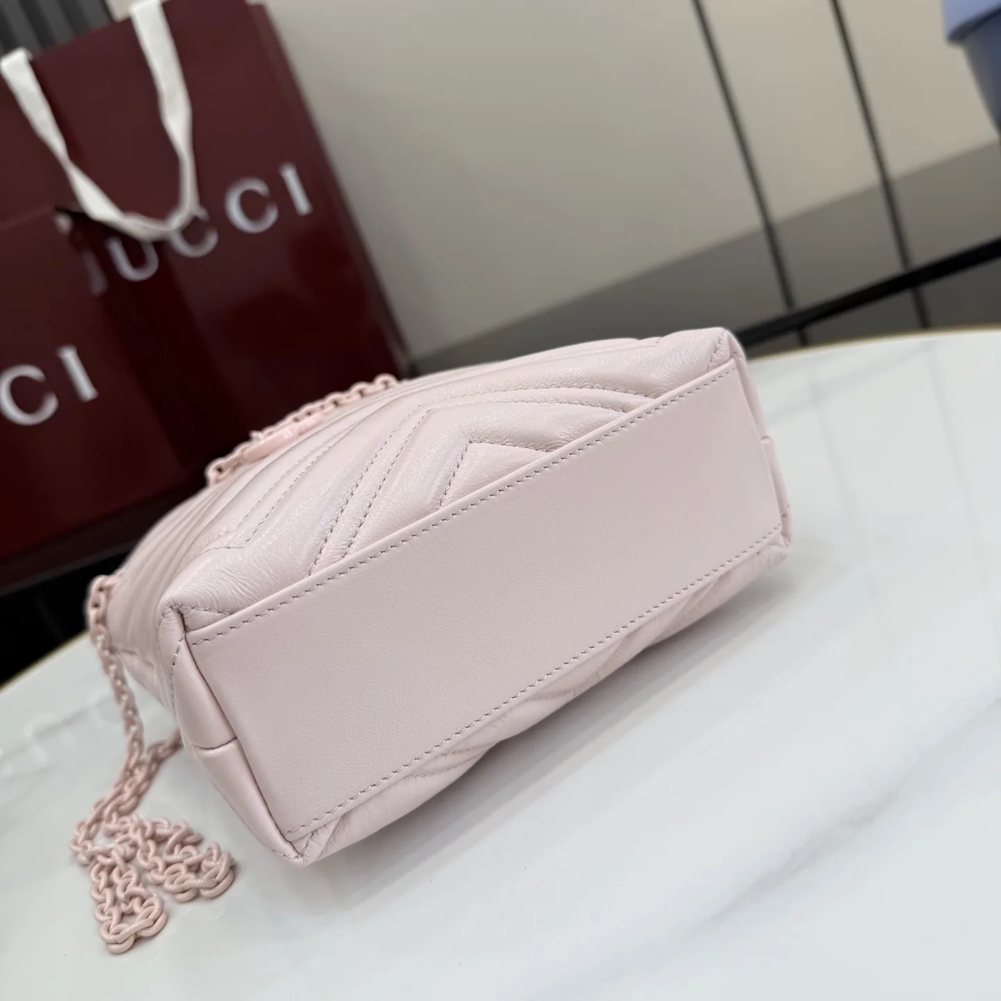 Gucci Marmont Pink GG Supreme Canvas Bucket Bag product photo from LabelPicks