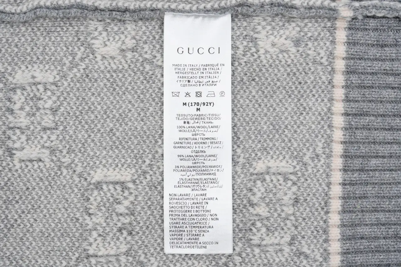 GUCCI Grey White GG Jacquard Zip Cardigan product photo from LabelPicks