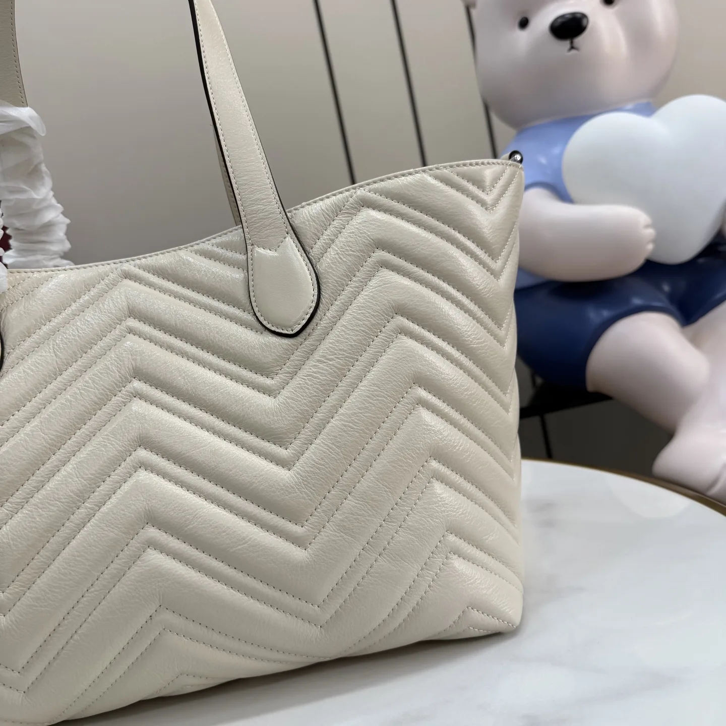 Gucci Marmont White GG Supreme Canvas Tote Bag product photo from LabelPicks