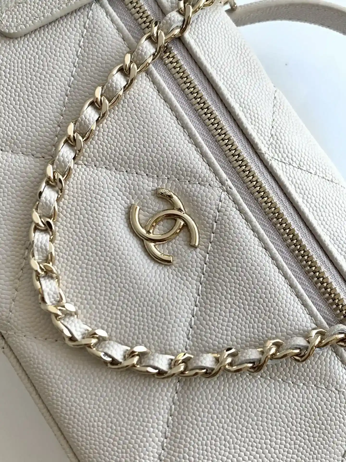 Chanel Grey Quilted Leather Top Handle Bag product photo from LabelPicks