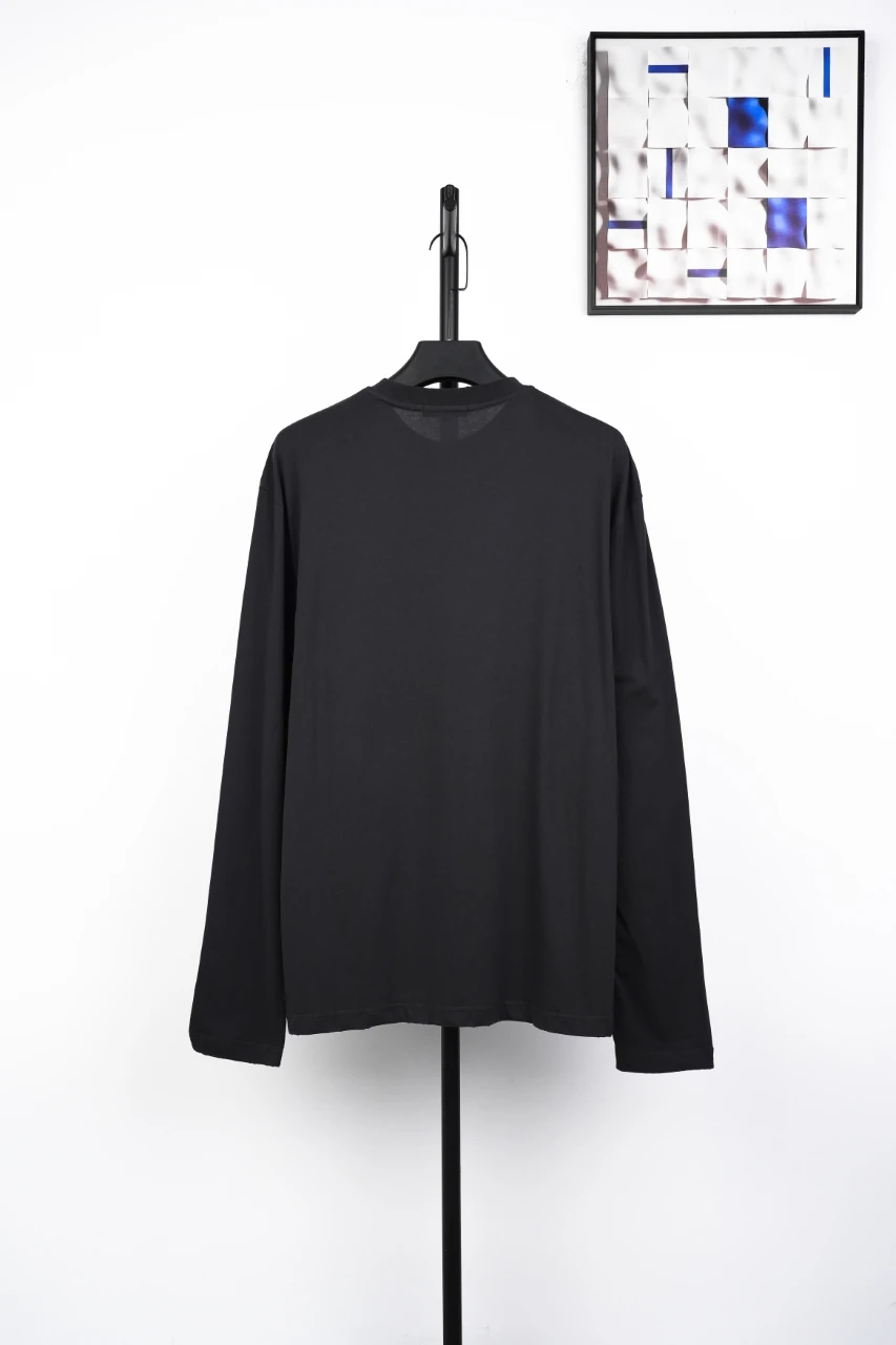 Prada Black Burnout Triangle Logo Long Sleeve T-Shirt product photo from LabelPicks