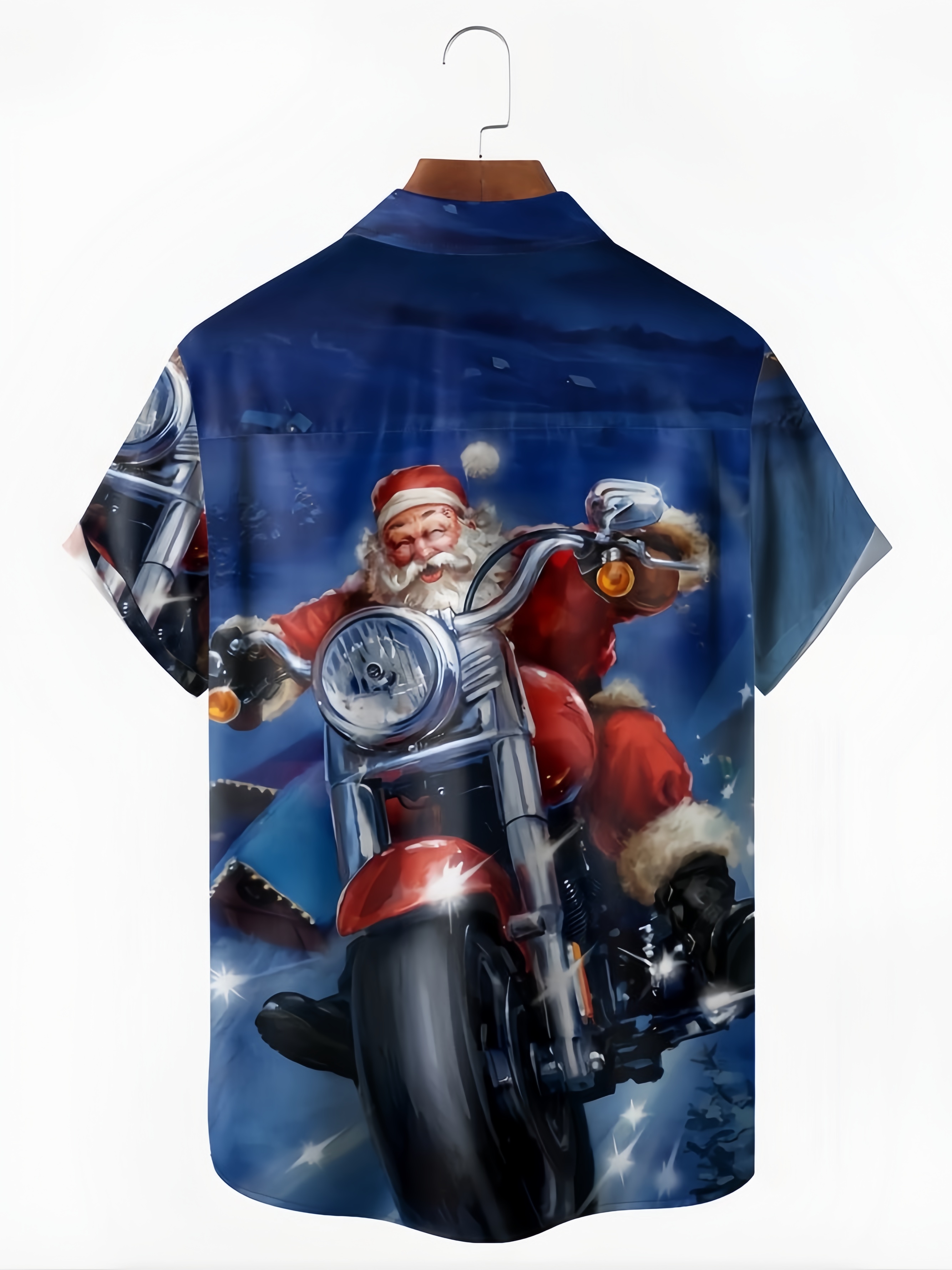 Santa Chest Pocket Short Sleeve Casual Shirt