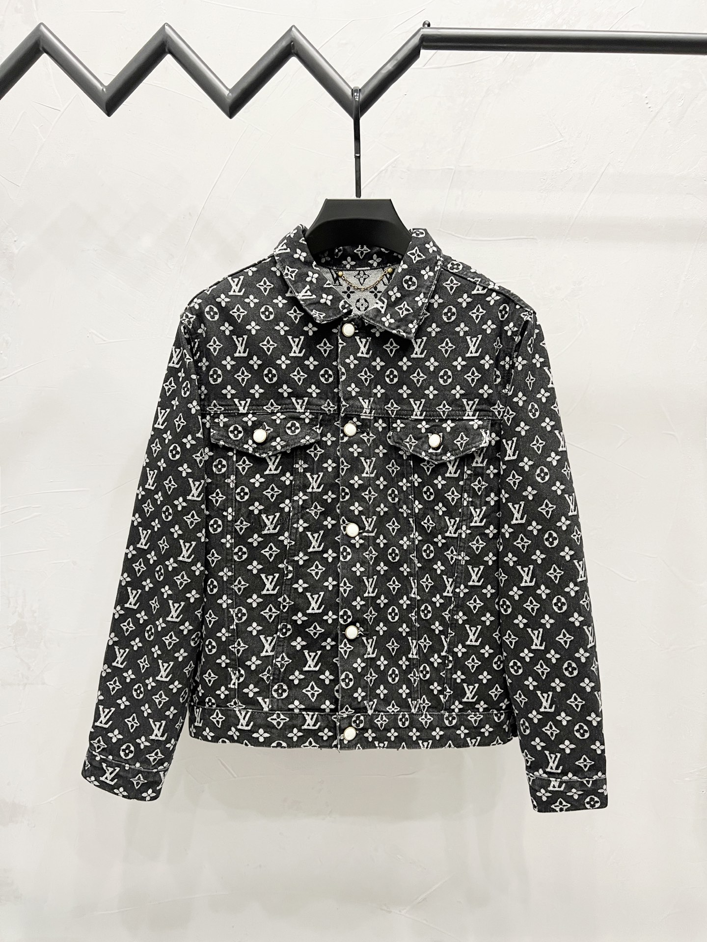 Simple Full Print Long Sleeved Denim Jackets