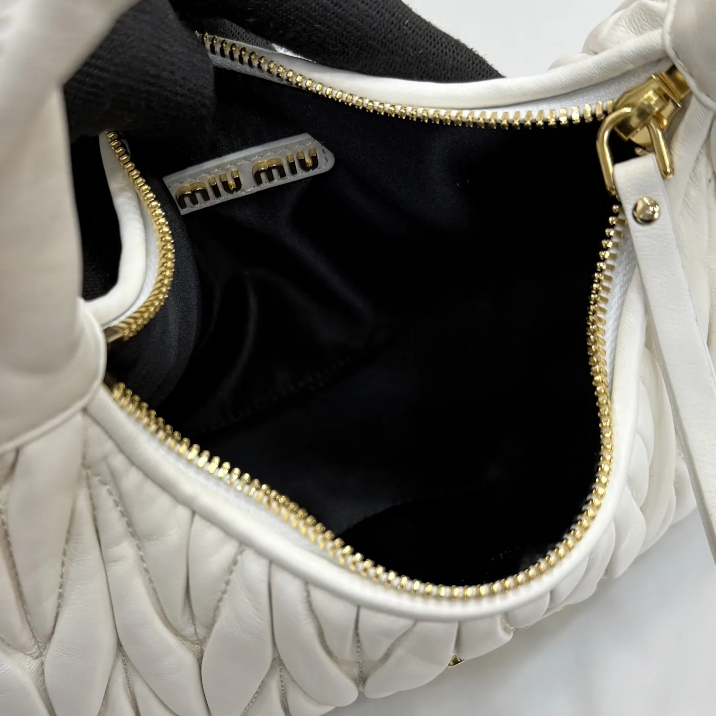 Miu Miu Matelasse White Lambskin Shoulder Bag product photo from LabelPicks