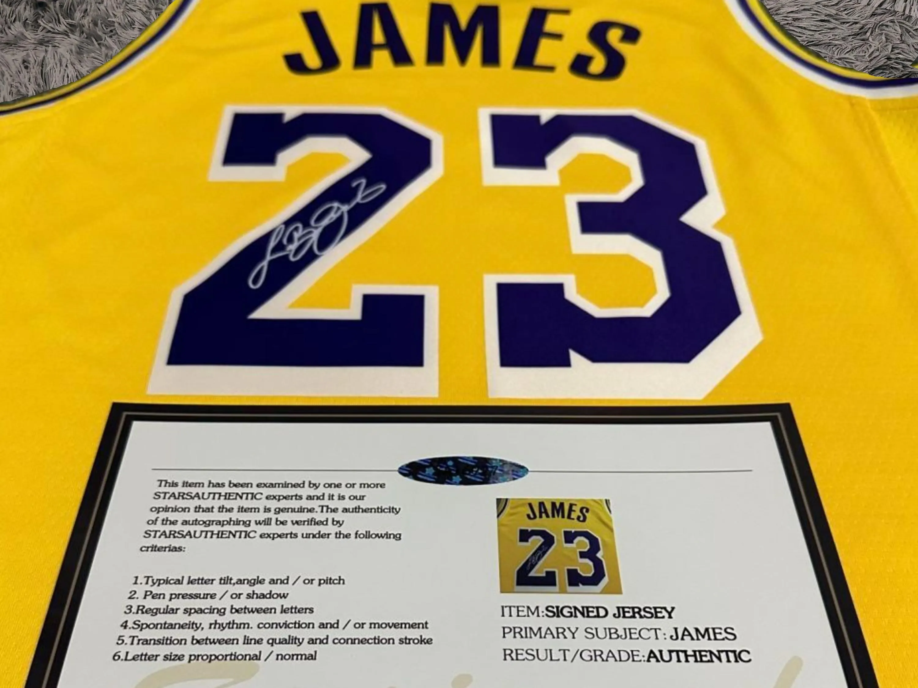 Lebron James SIGNED Signature LA Lakers Yellow Home Shirt/Jersey - COA 24/25