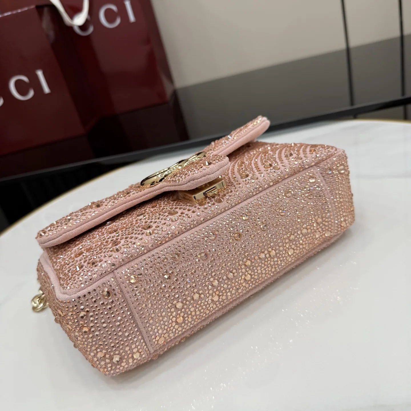 Gucci Pink Marmont GG Supreme Canvas Shoulder Bag product photo from LabelPicks