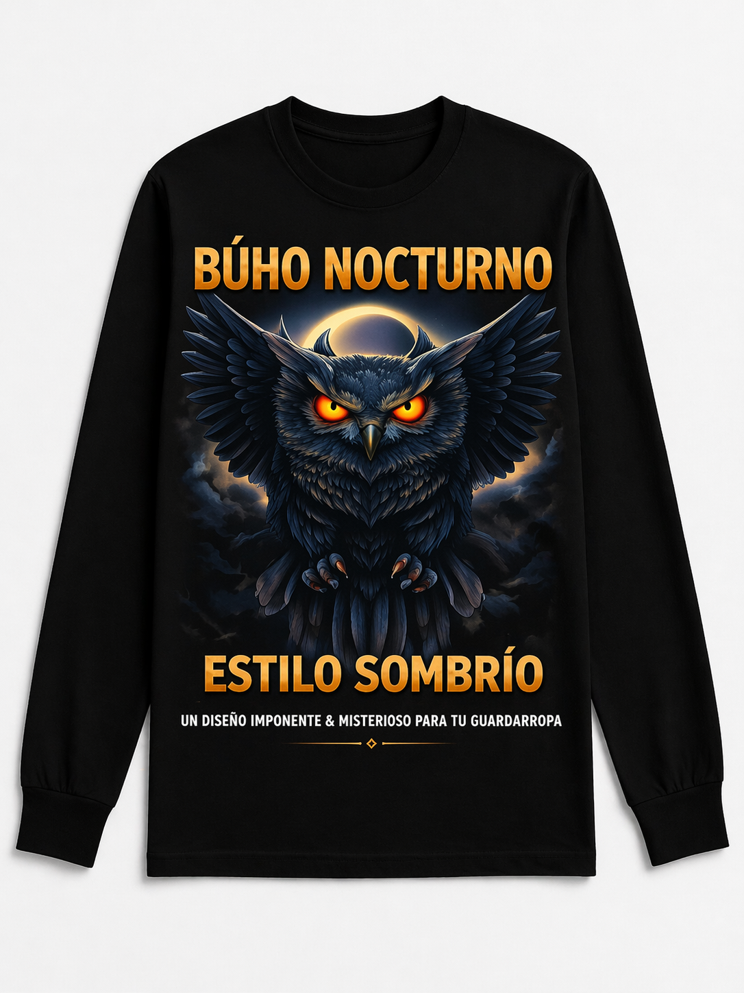 Remera Búho Nocturno – Estilo Sombrío