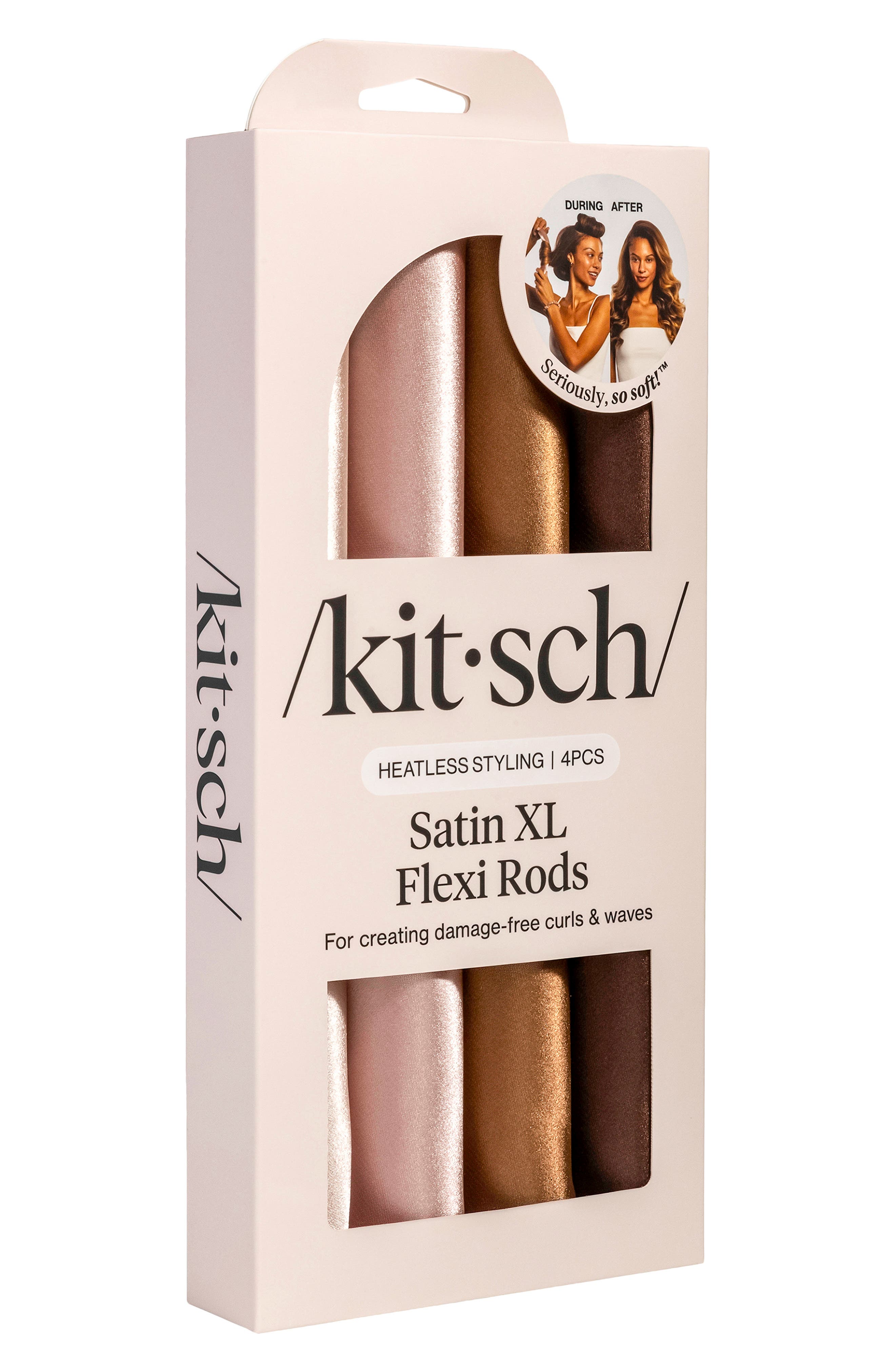 Kitsch 4-Piece Satin-Wrapped Jumbo Flexi Rods