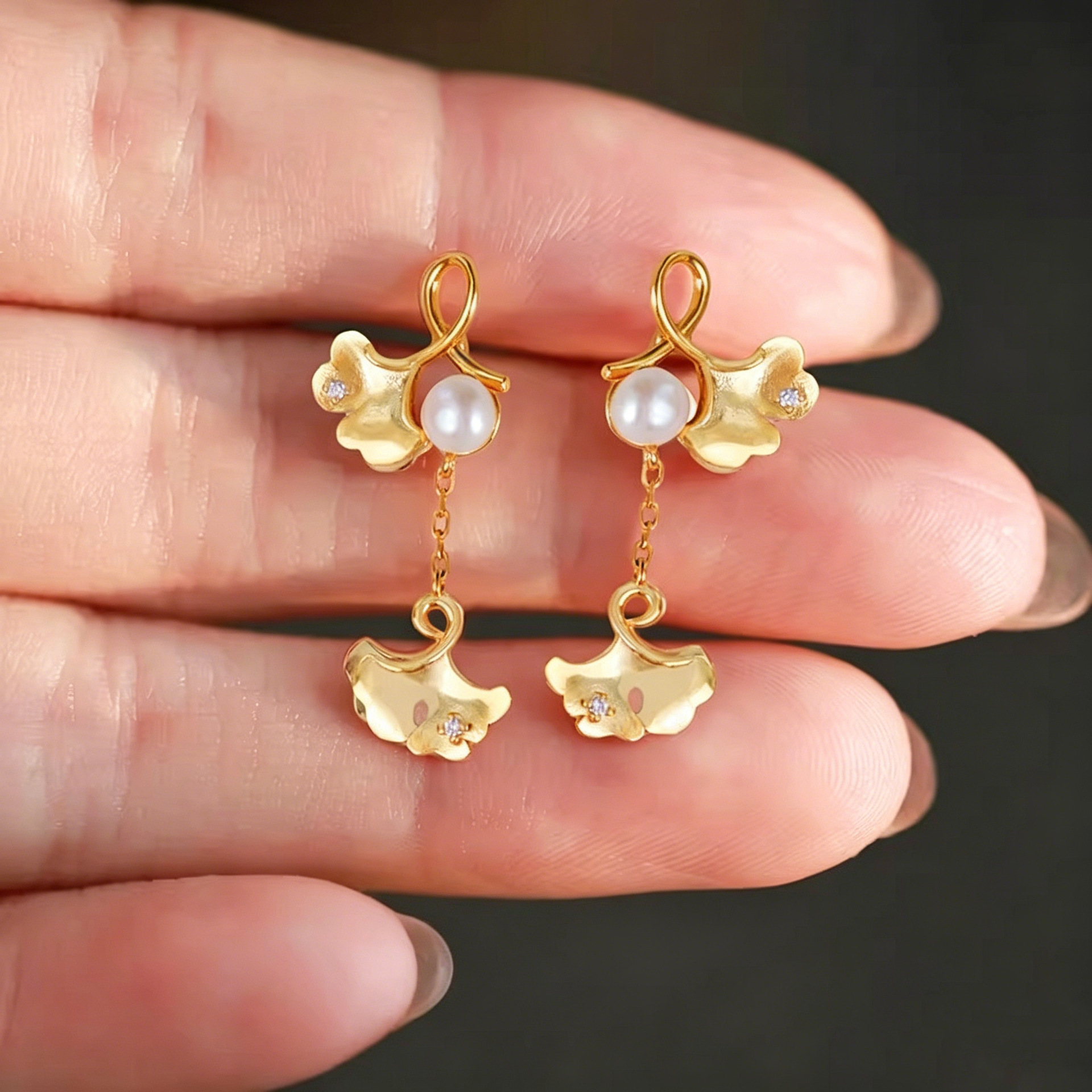 925 sterling silver ginkgo tassel earrings, a delicate and elegant style, perfect for a fresh and natural look, new Chinese-style earrings, a mom's choice