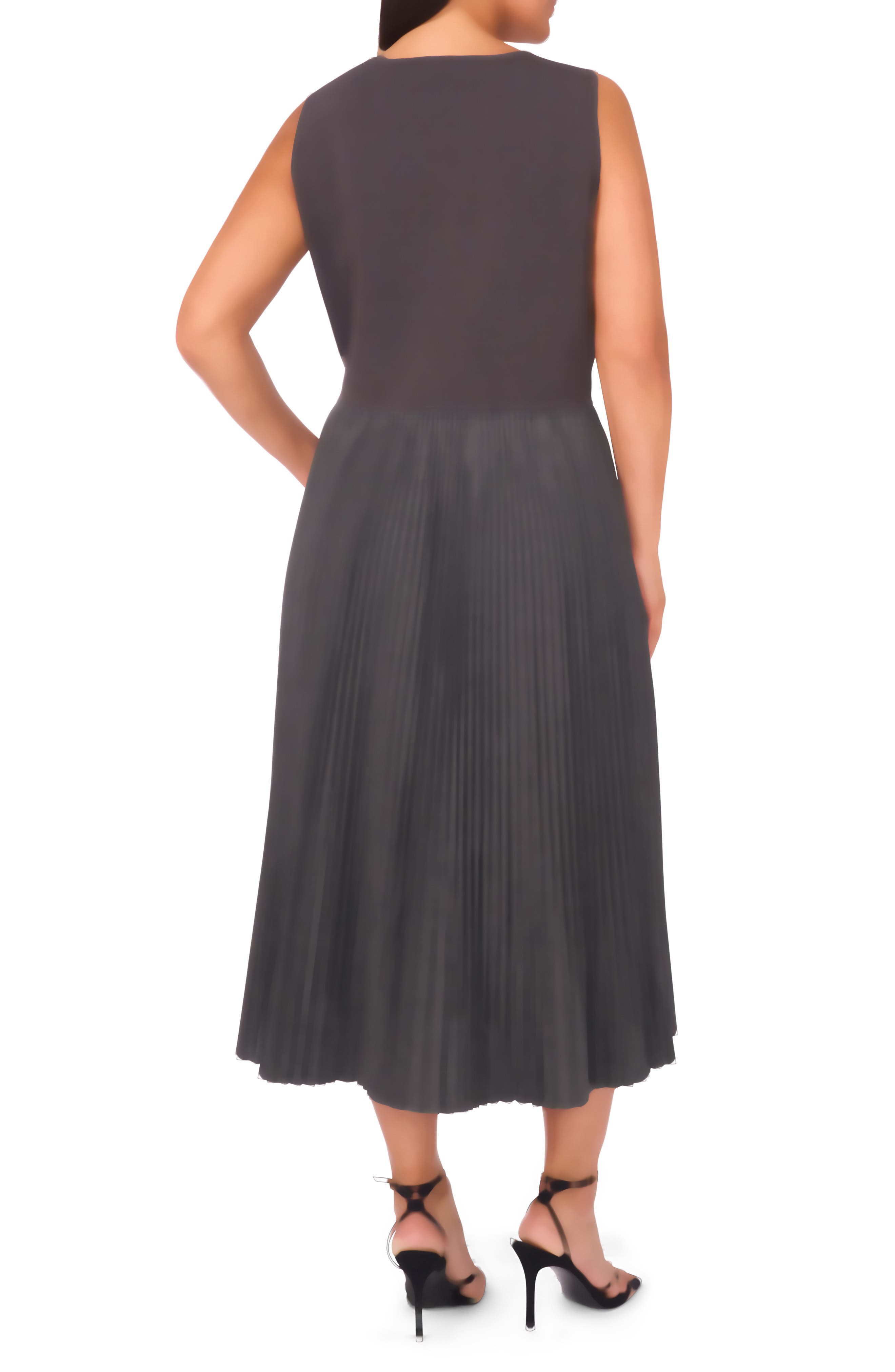 Halogen® Sleeveless Mixed Media Maxi Dress