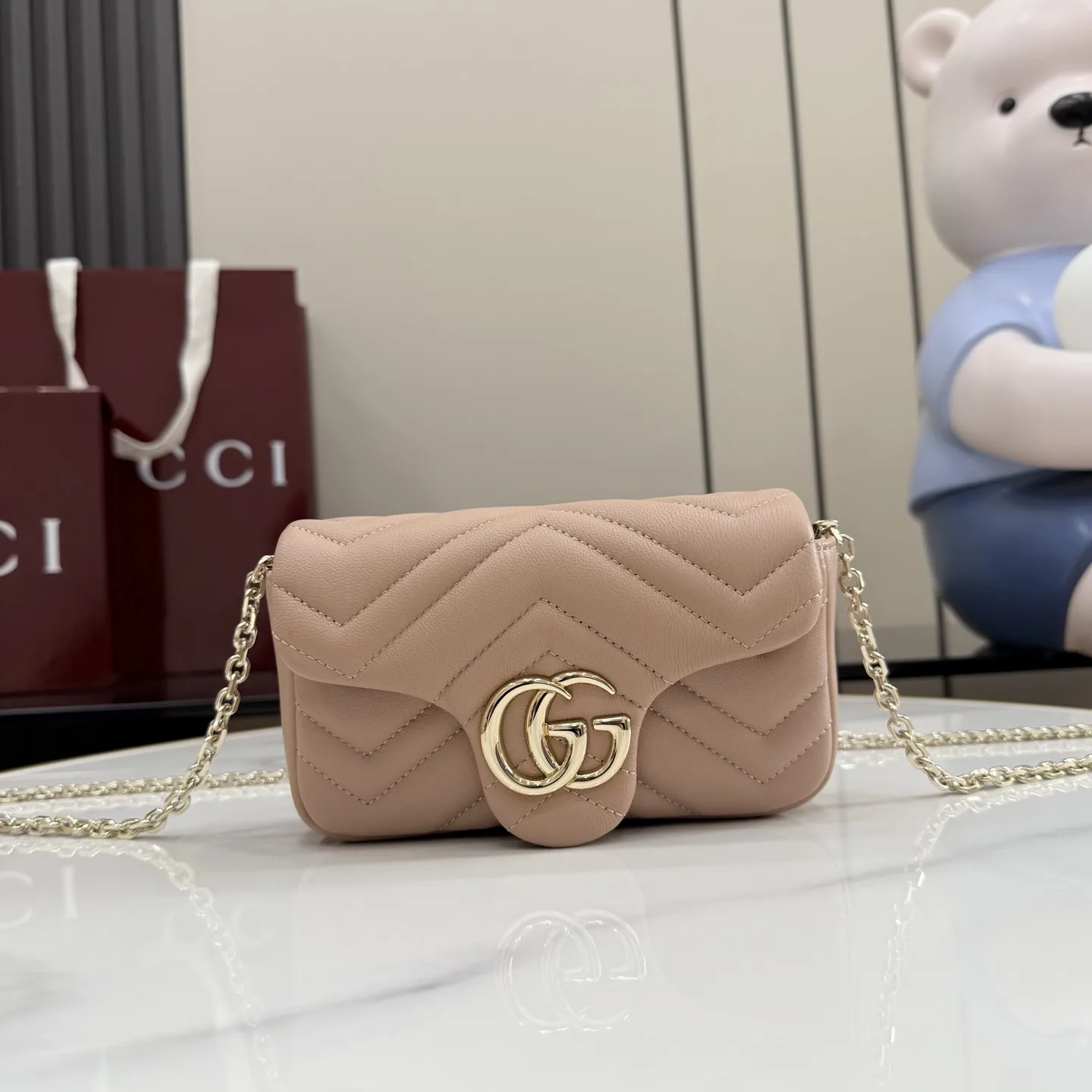 Gucci Pink Marmont GG Supreme Canvas Crossbody Bag product photo from LabelPicks