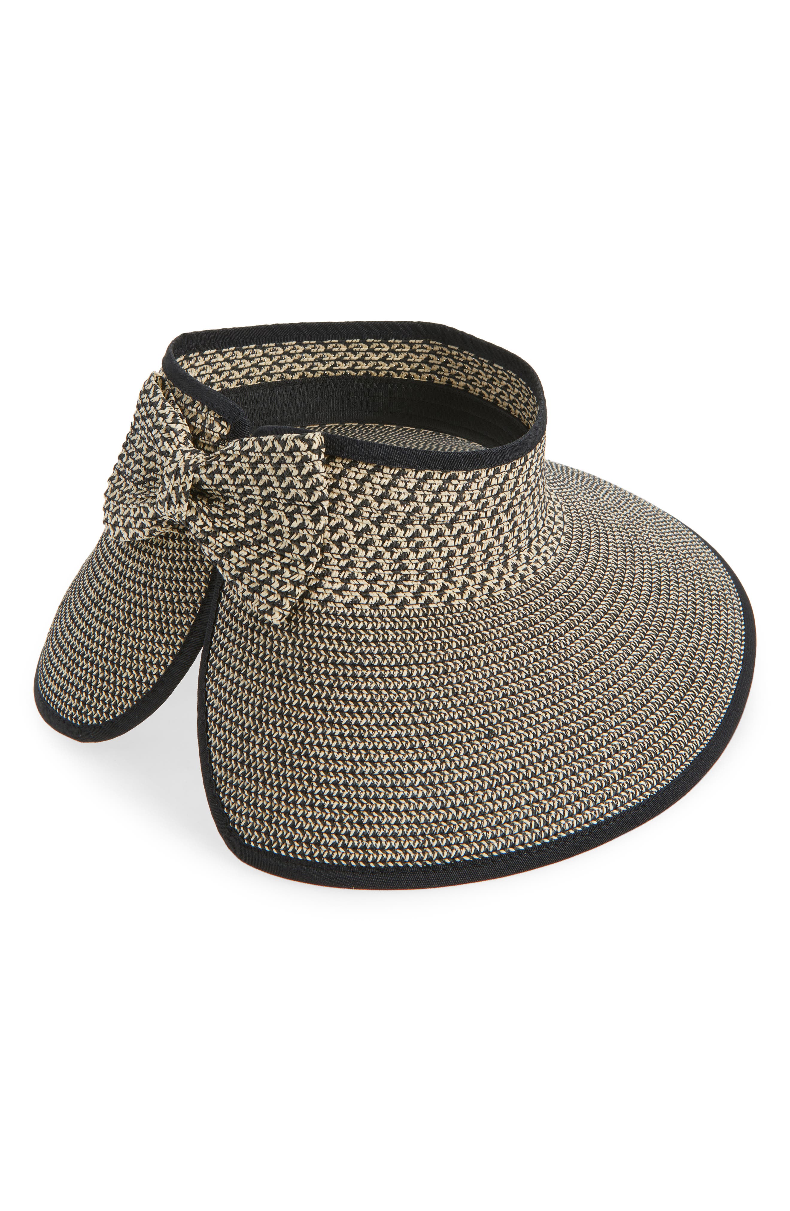 NORDSTROM RACK Back Bow Straw Visor