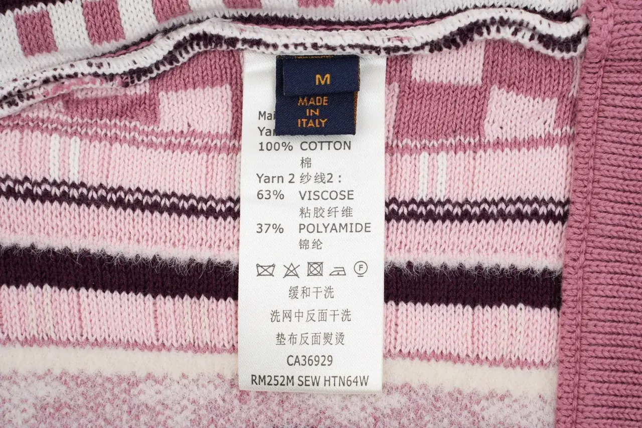 Louis Vuitton Pink White Monogram Jacquard Half Zip Sweater Jacket product photo from LabelPicks