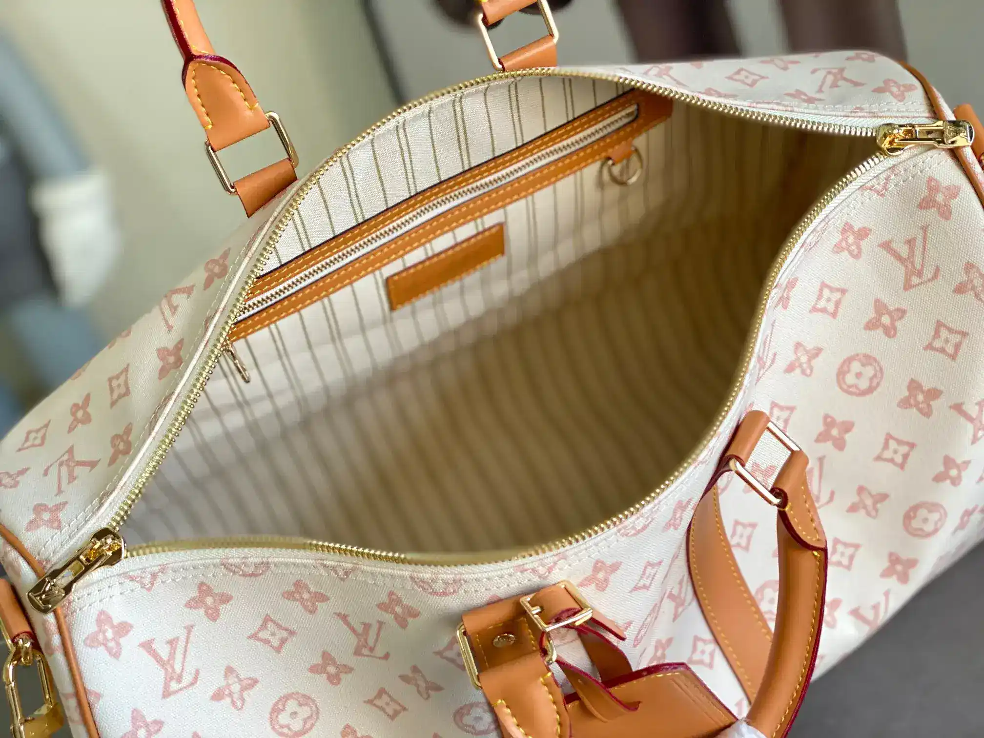 Louis Vuitton White Keepall Monogram Canvas Tote Bag product photo from LabelPicks