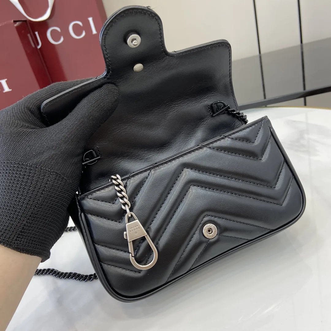 Gucci Marmont Black GG Supreme Canvas Shoulder Bag product photo from LabelPicks