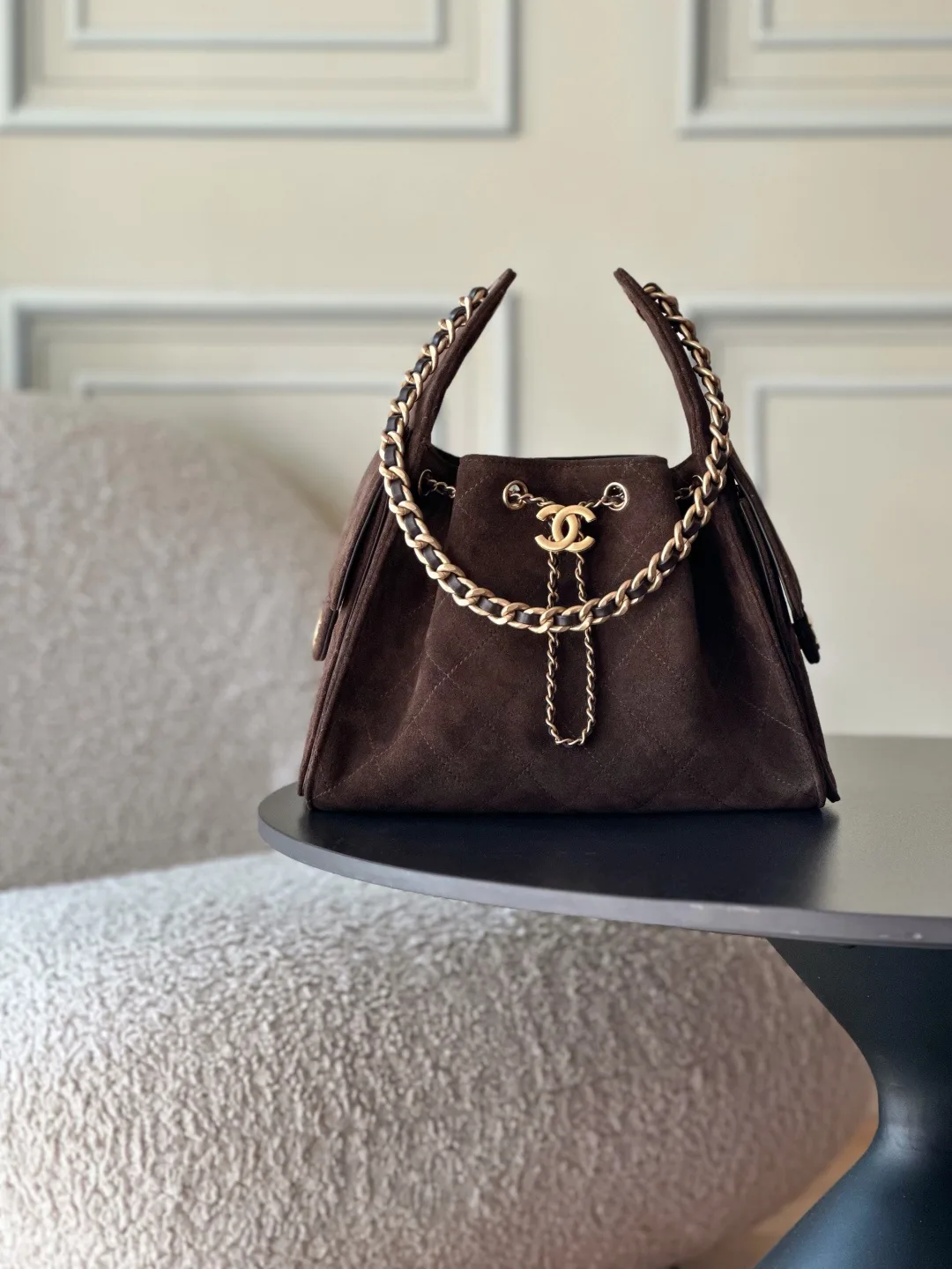 Chanel Suede Leather Bucket Bag product photo from LabelPicks