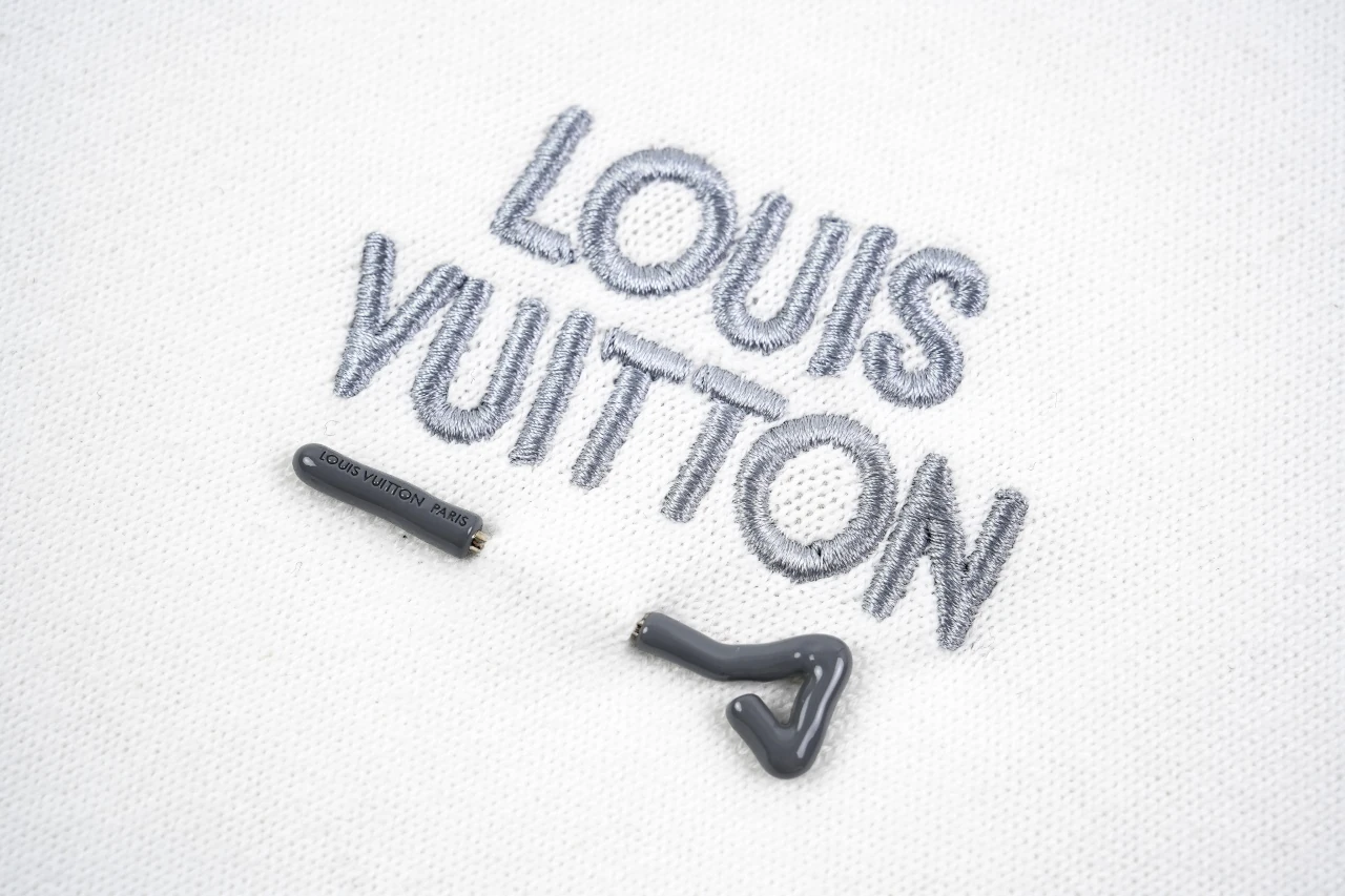 Louis Vuitton White Pin Letter Embroidered Knit T-Shirt product photo from LabelPicks