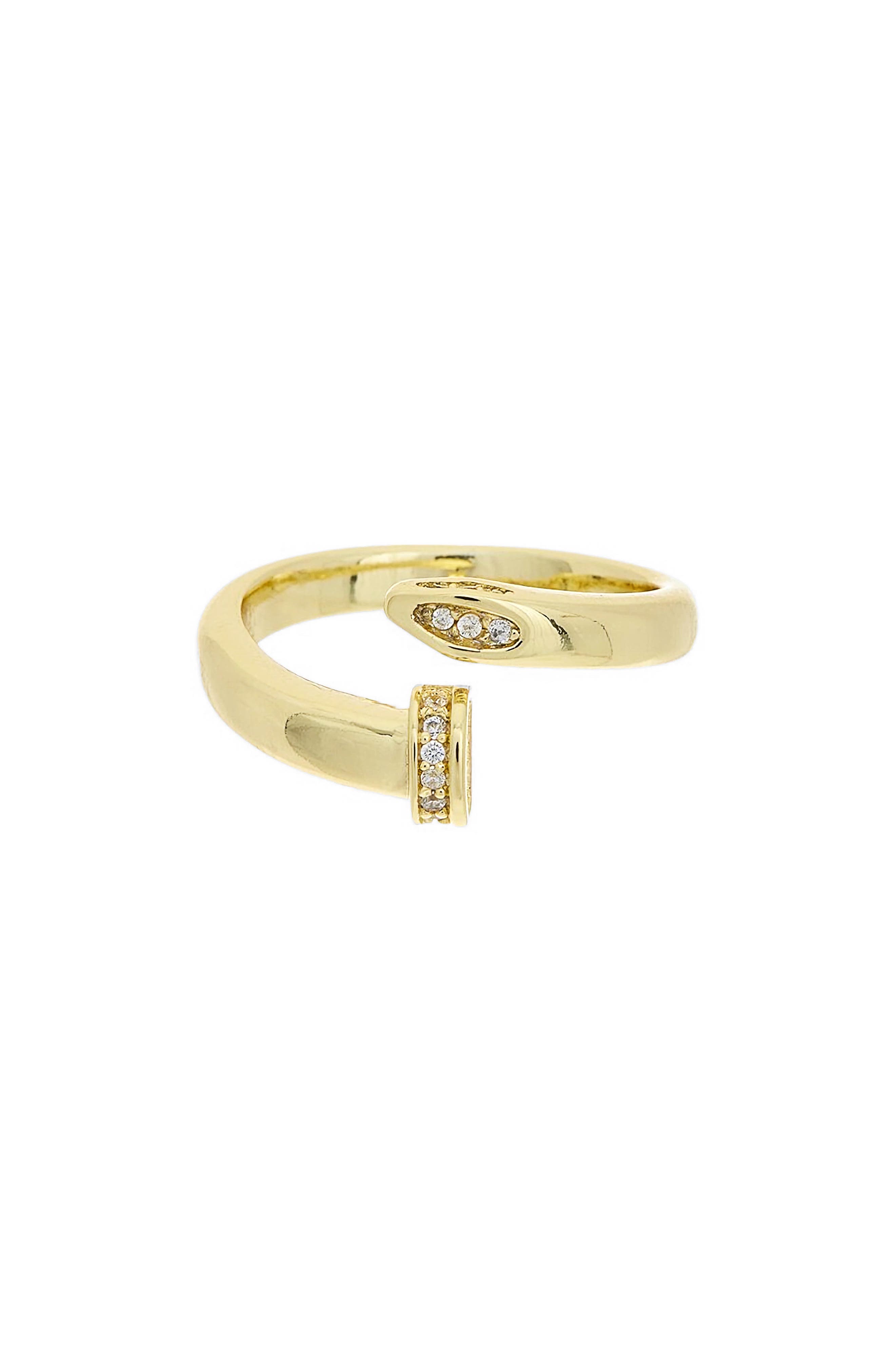 Juvell Cubic Zirconia Nail Bypass Ring