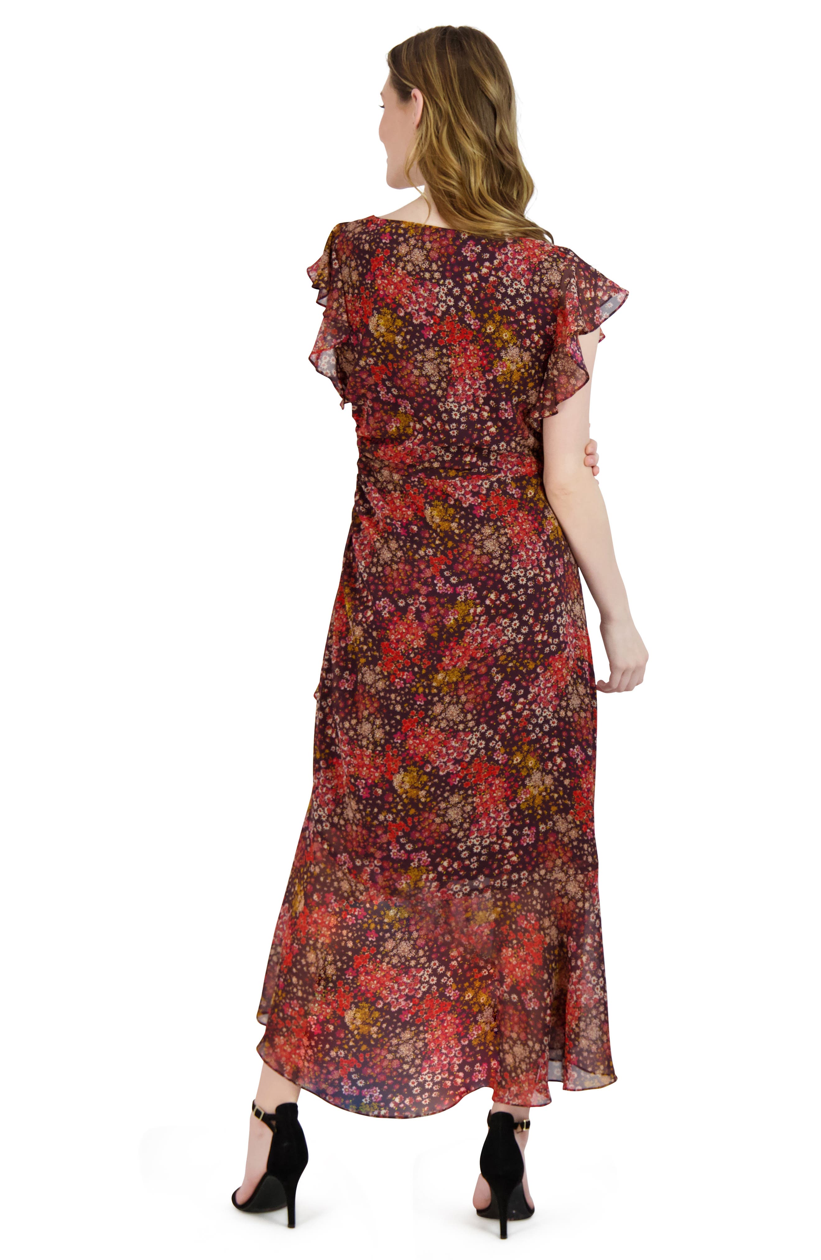 Julia Jordan Flutter Sleeve Ruched Dress