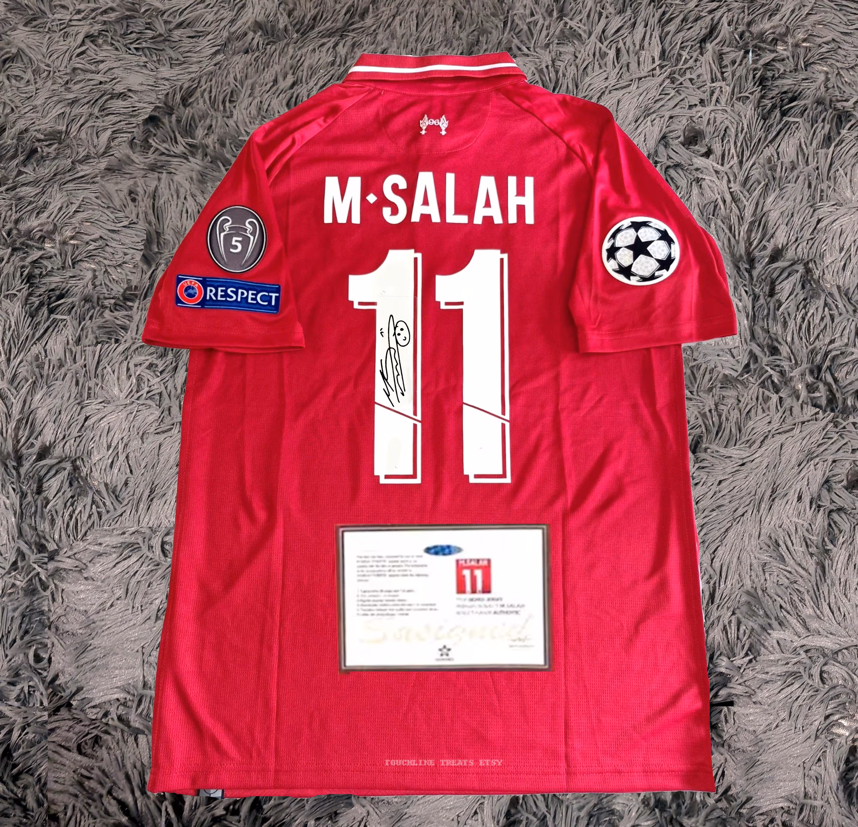 Mo Salah SIGNED Liverpool 19/20 UCL Final Home Jersey/Shirt - COA - 2020