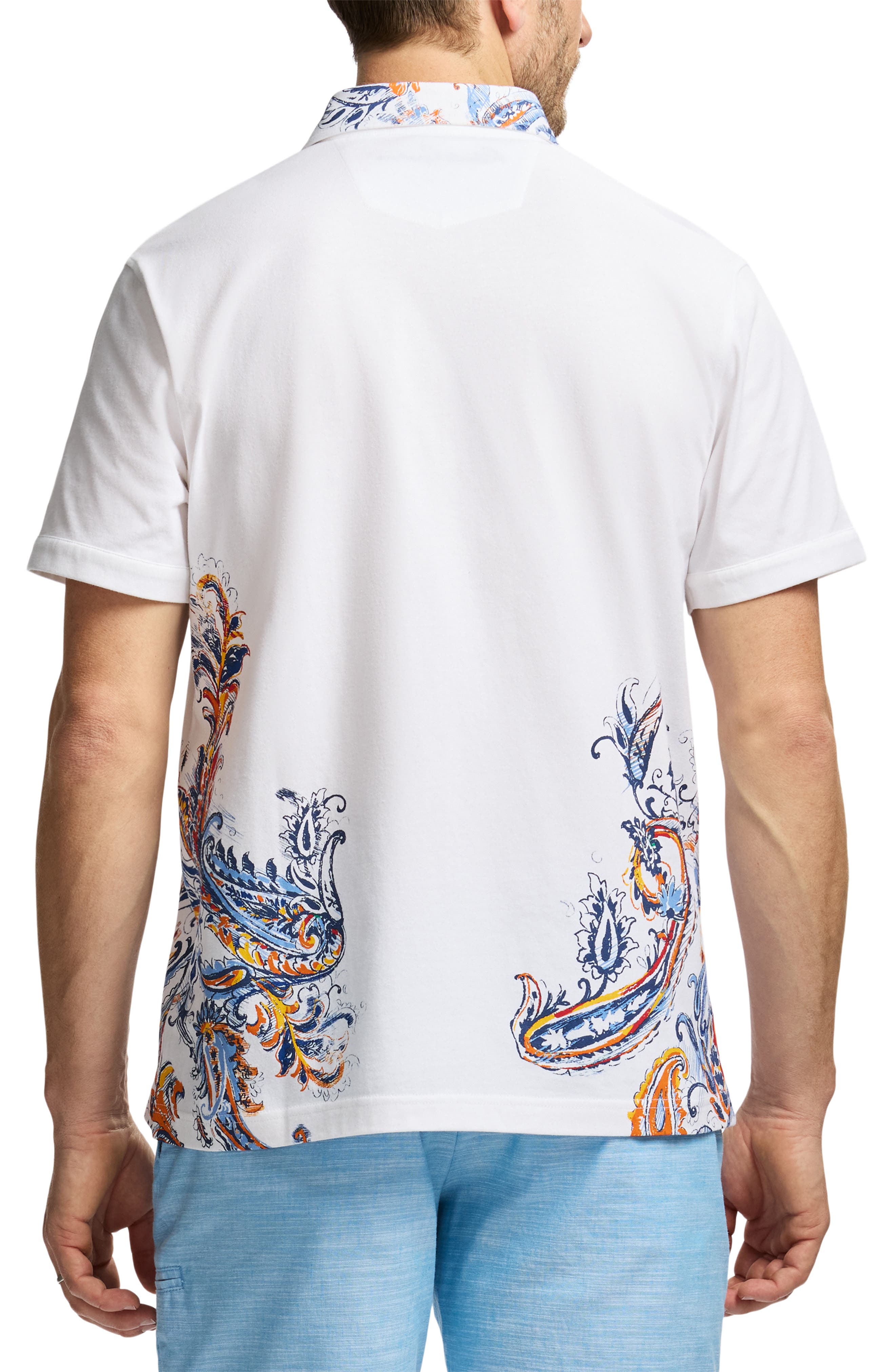 Robert Graham Paisley Short Sleeve Cotton Button-Up Shirt