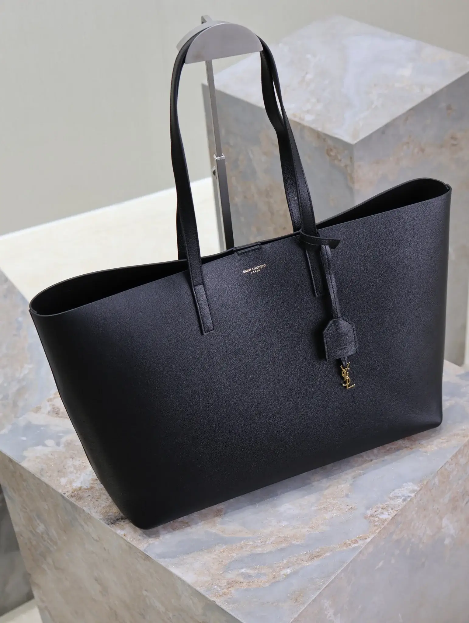Saint Laurent Black Calfskin Tote Bag product photo from LabelPicks