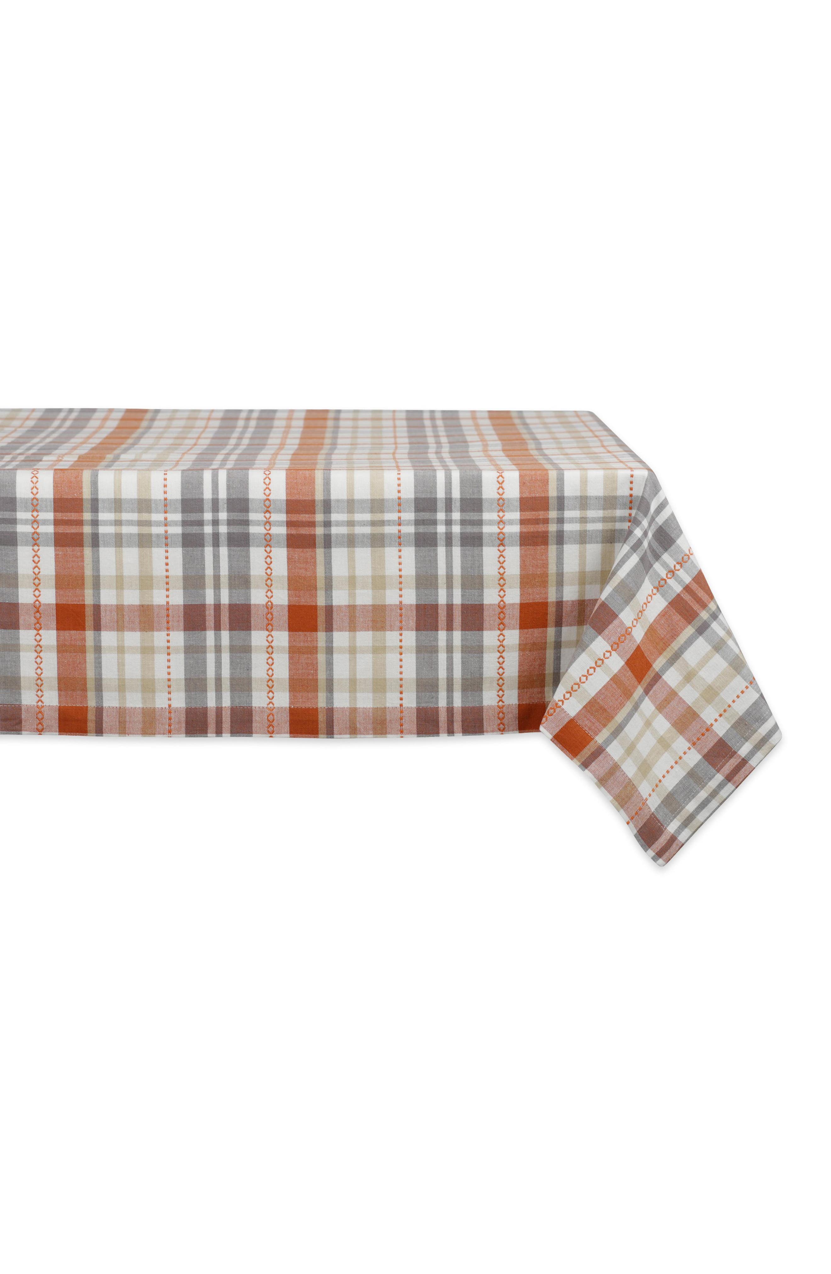 Design Imports Autumn Afternoon Plaid Cotton Tablecloth