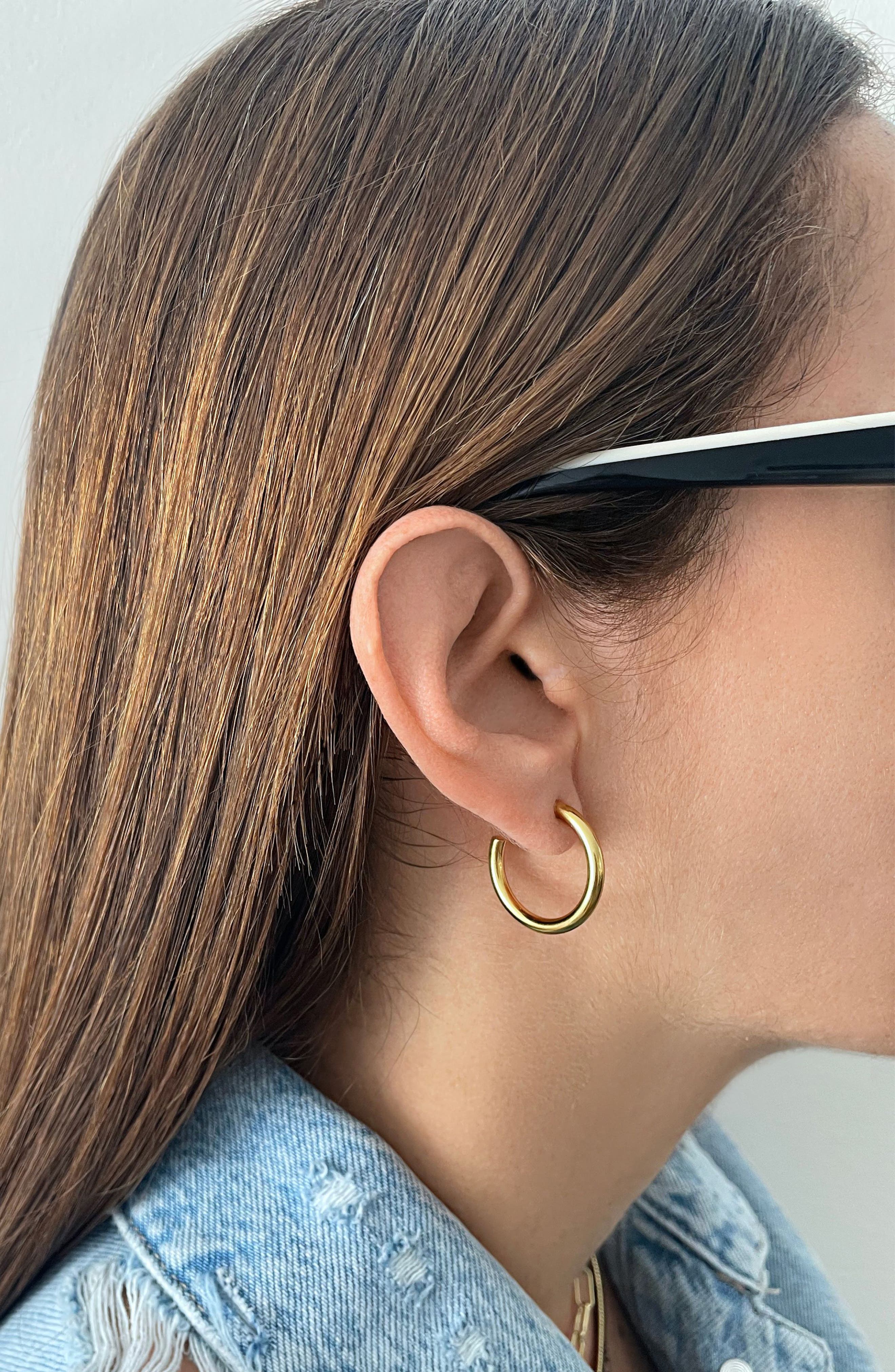 Adornia Water Resistant Tube Hoop Earrings