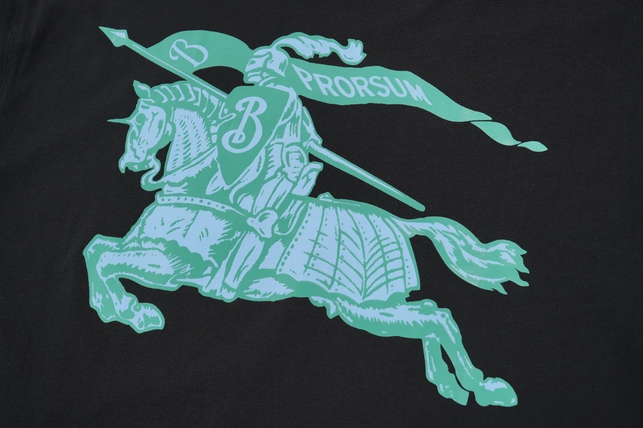 Burberry Black Front Letter Back Knight Print T-Shirt product photo from LabelPicks