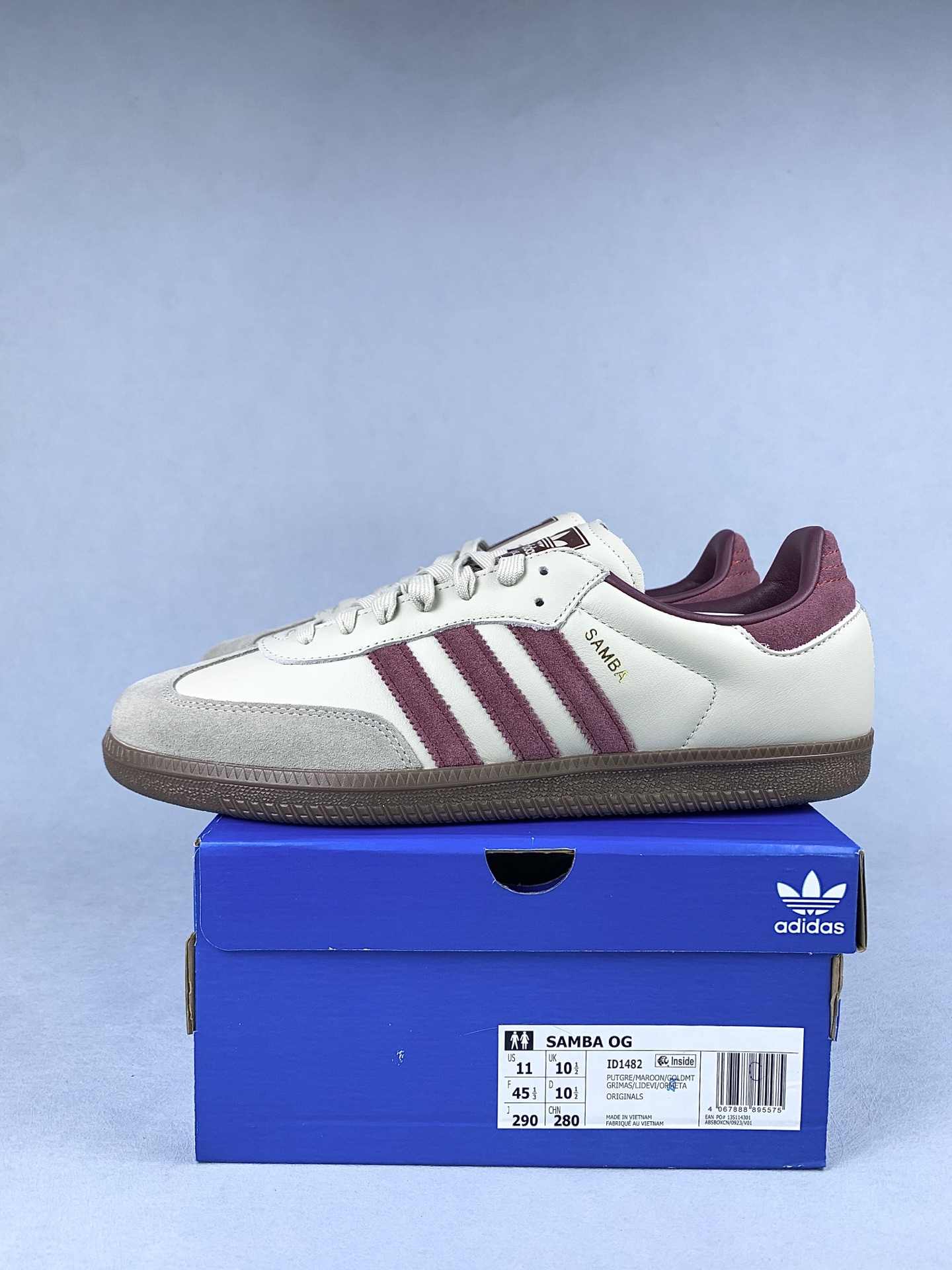 adidas Samba OG Putty Grey Maroon Shoes